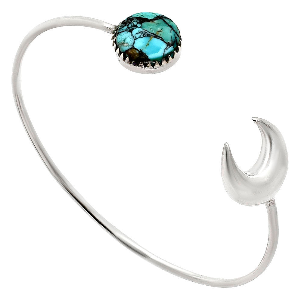 Moon - Lucky Charm Tibetan Turquoise Cuff Bangle Bracelet B-1046 33-EB10359