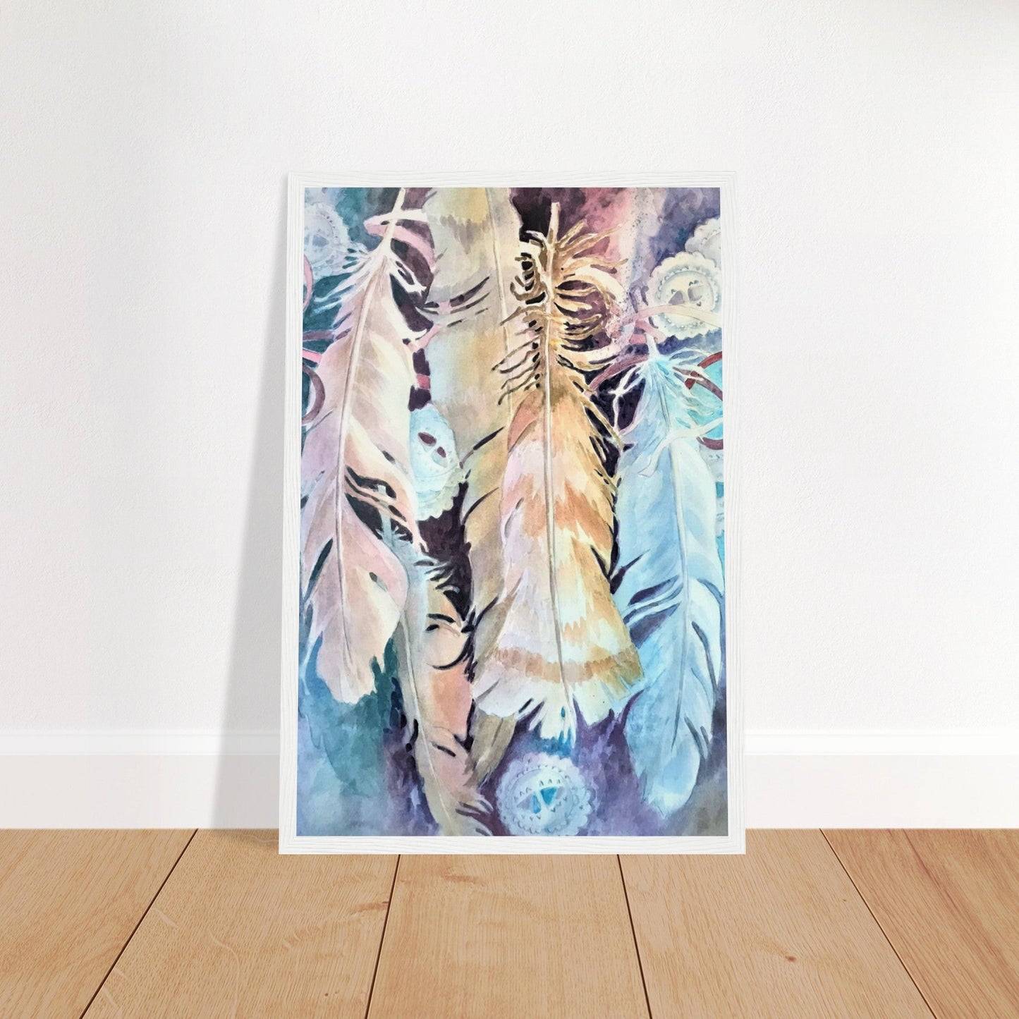 'Conchos' Watercolor I 12x18 Art Print Wooden Framed I Artwork by American Artist Barbara Cleary