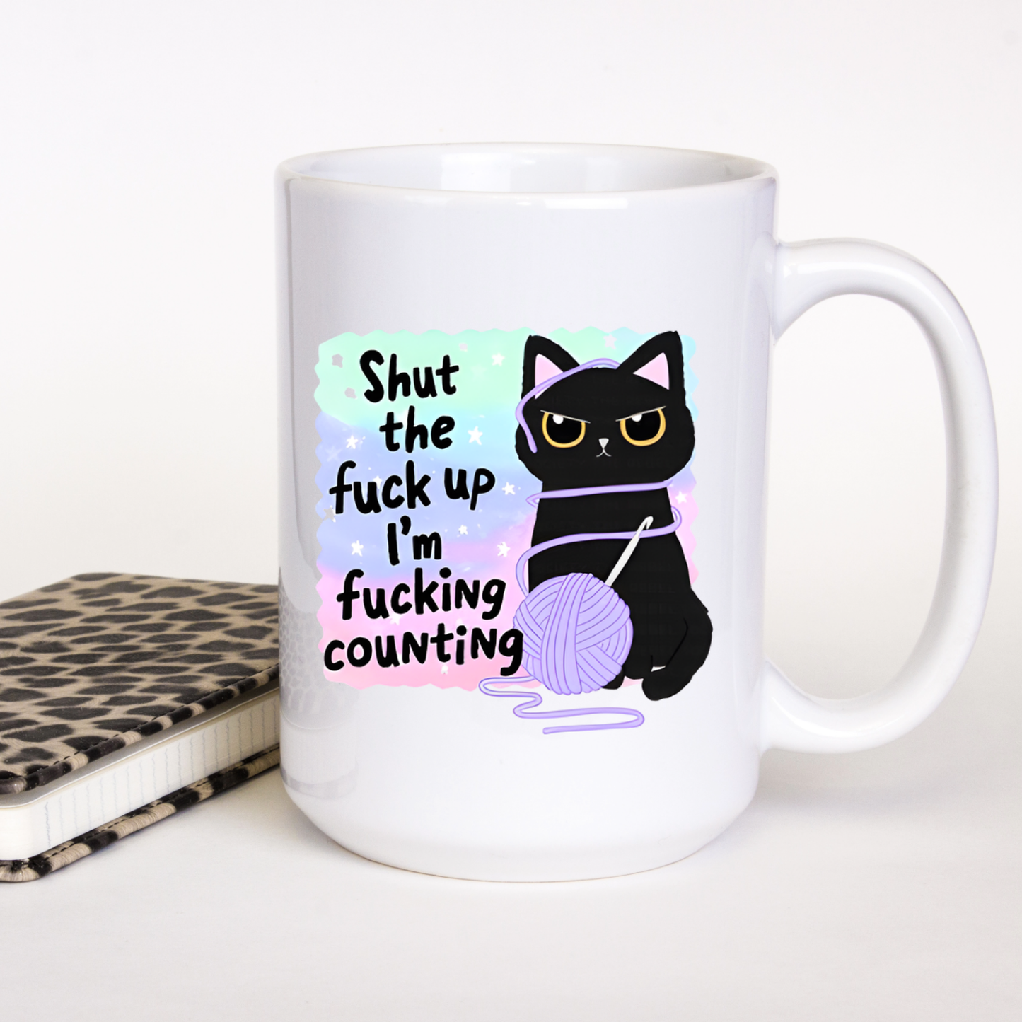 Knitting Crochet Cat Gift Coffee Mug