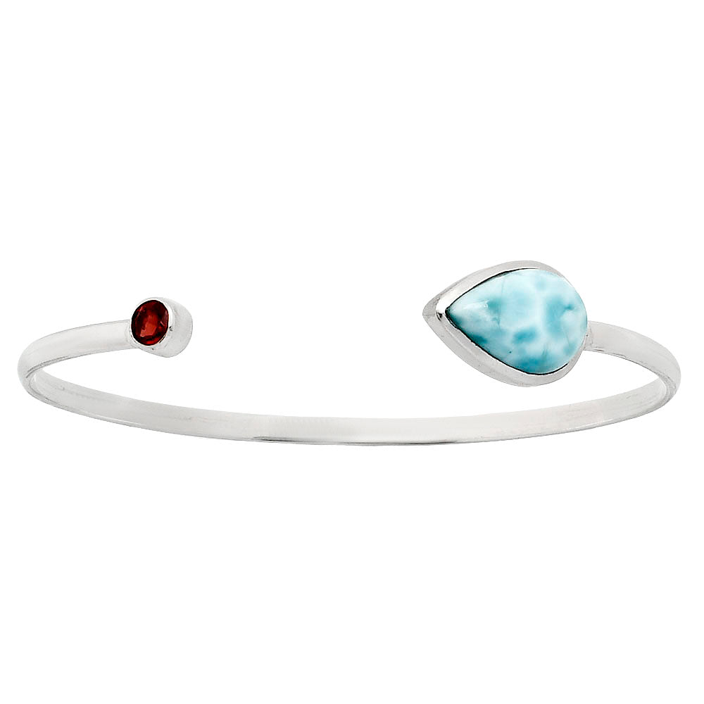 Premium Quality Larimar & Garnet Cuff Bangle Bracelet B-1004 37-EB10376