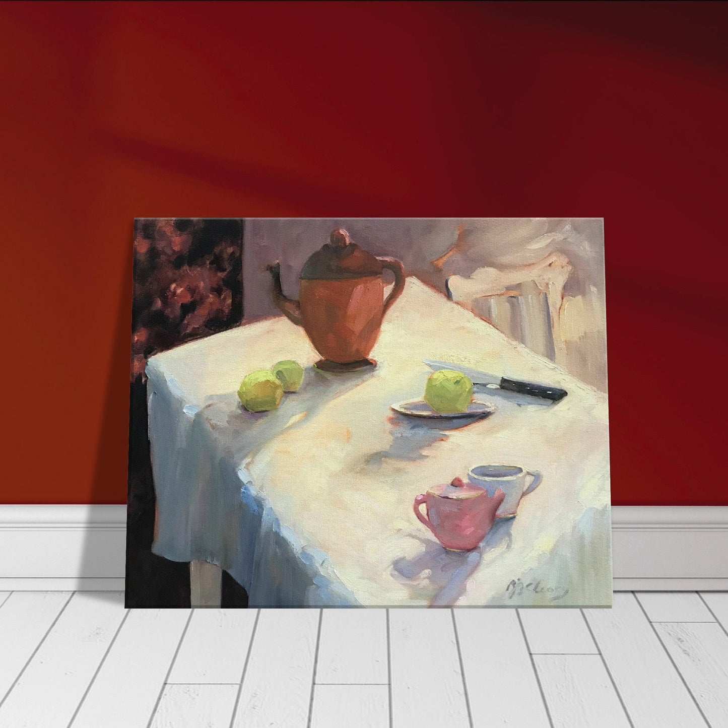 "Teapot" Still Life I 16x20 inch Canvas Art Print I Original Artwork by American Artist Barbara Cleary