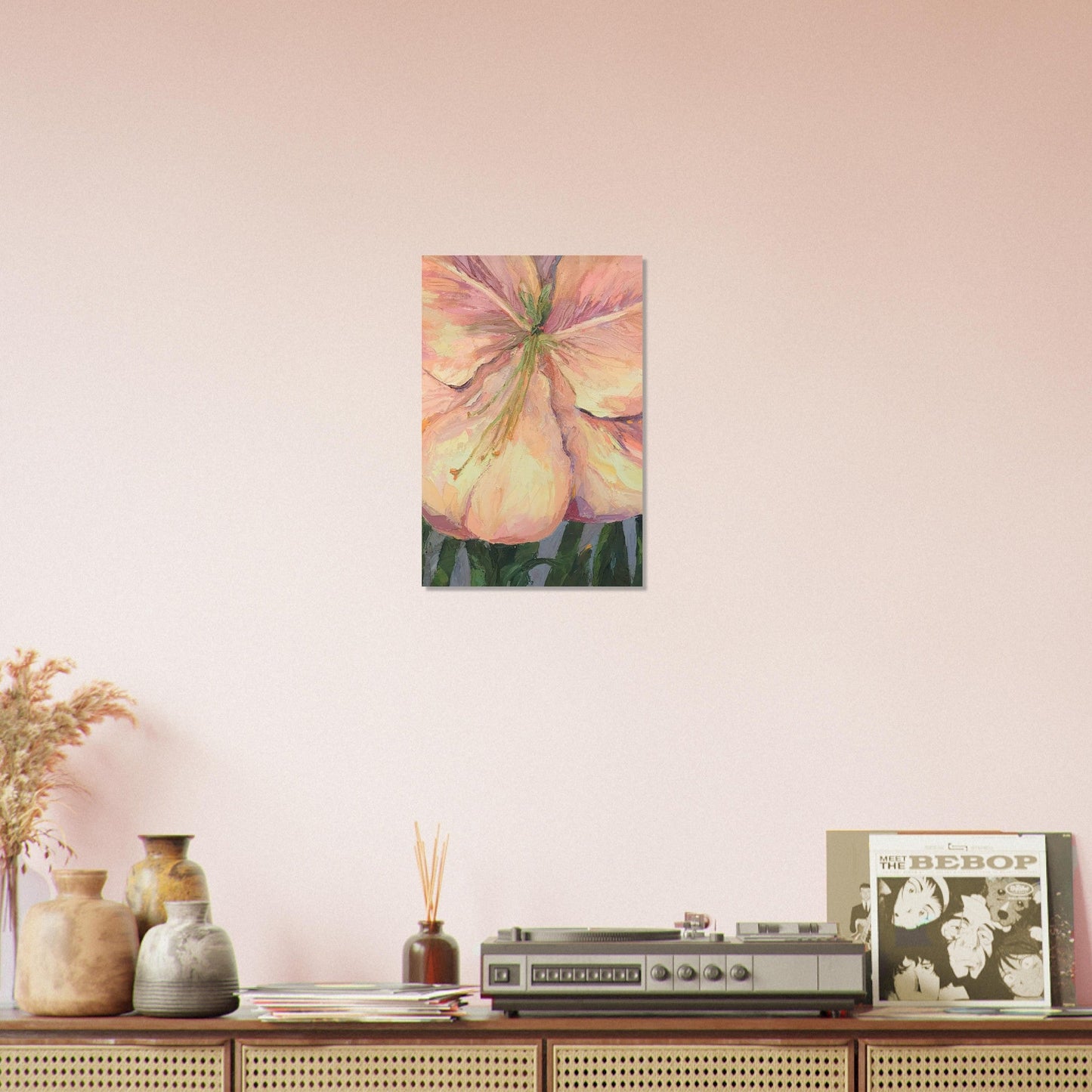 'Amaryllis 1' Floral I 12x18 Museum-Quality Matte Paper Poster | Original Artwork by American Artist Barbara Cleary