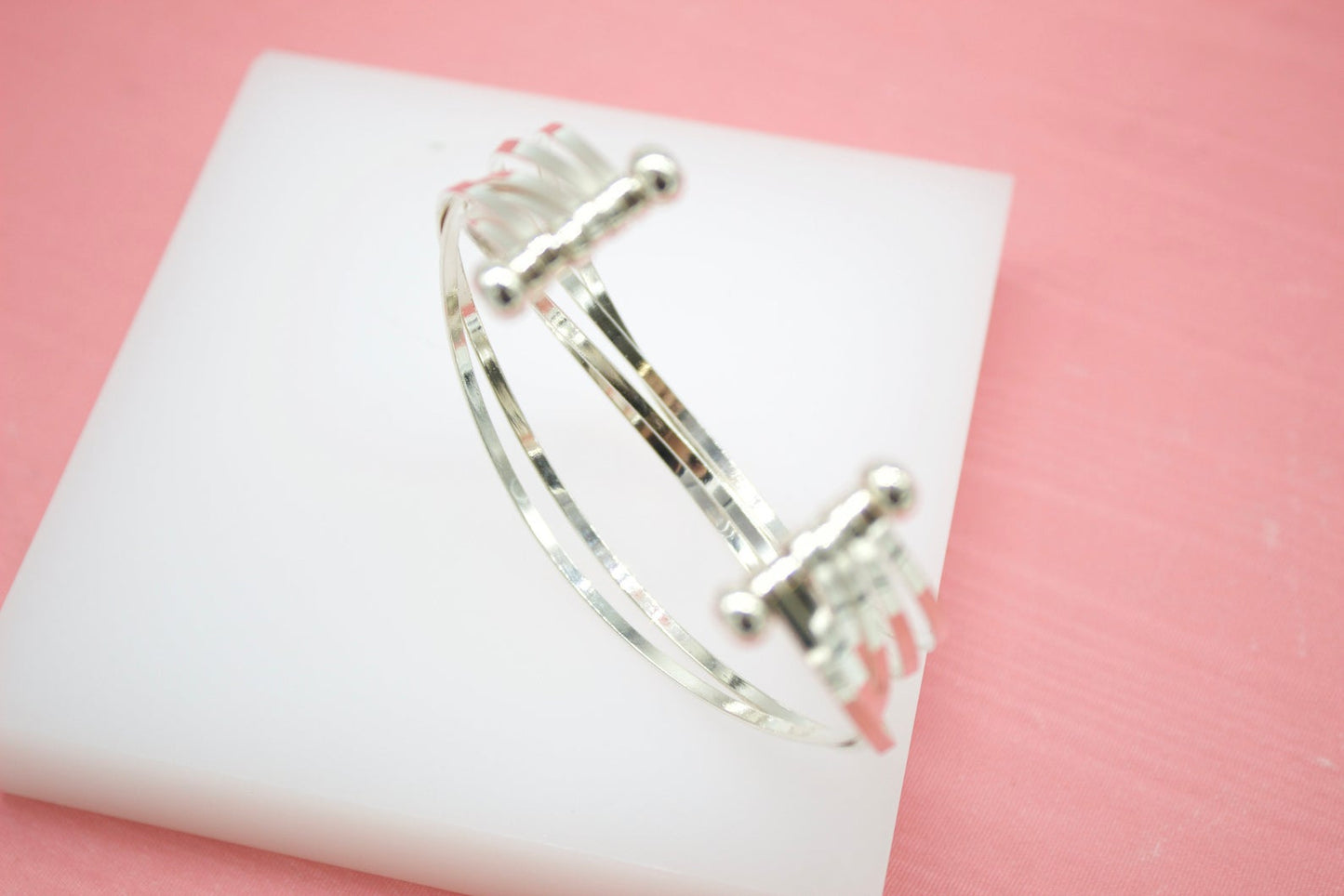 18K Rhodium Filled Wrist Cuff Bangle