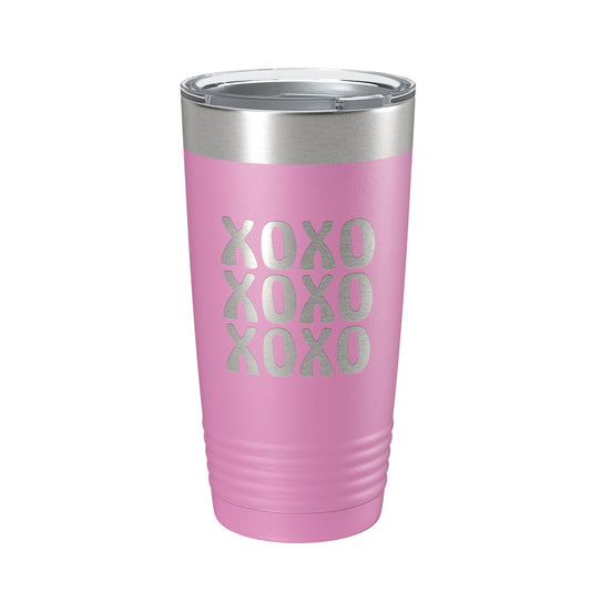 XOXO Tumbler Hugs And Kisses Travel Mug Insulated Laser Engraved Coffee Cup 20 oz