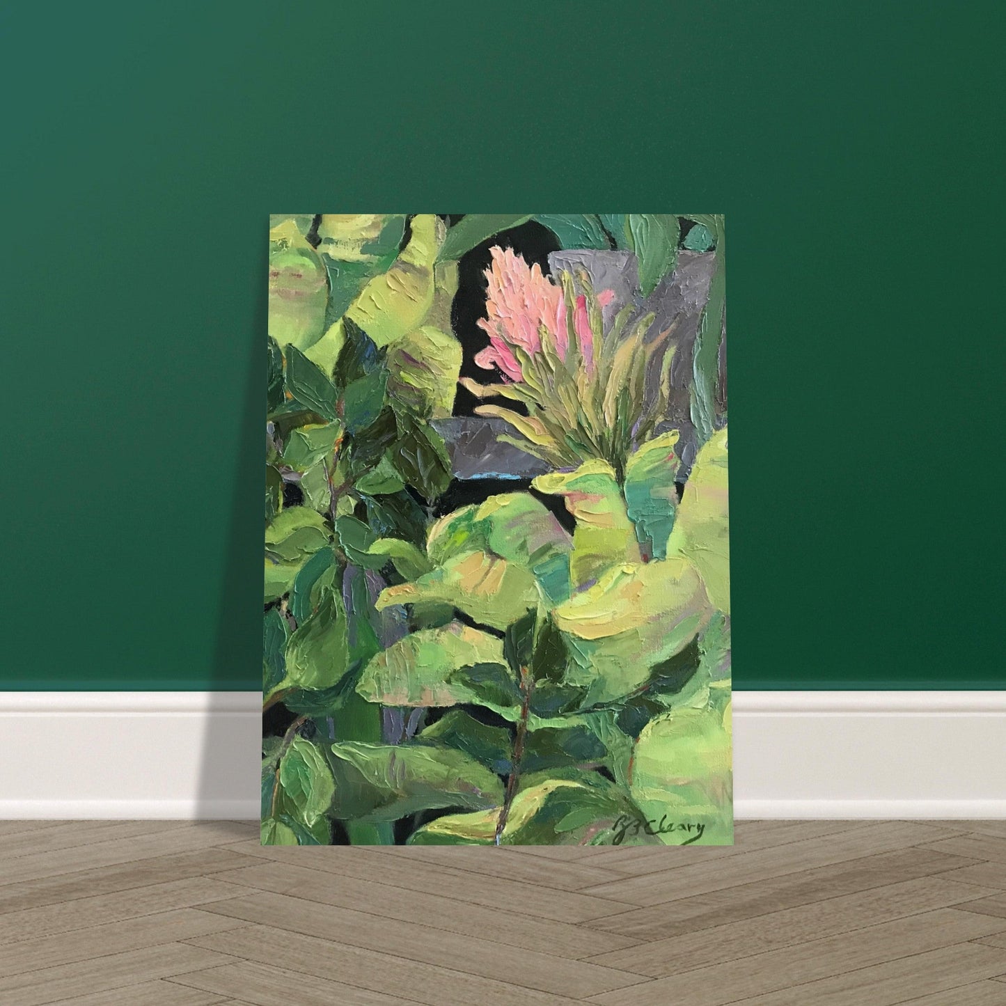 'Bromeliads' Floral I 18x24 Museum-Quality Matte Paper Poster | Original Artwork by American Artist Barbara Cleary