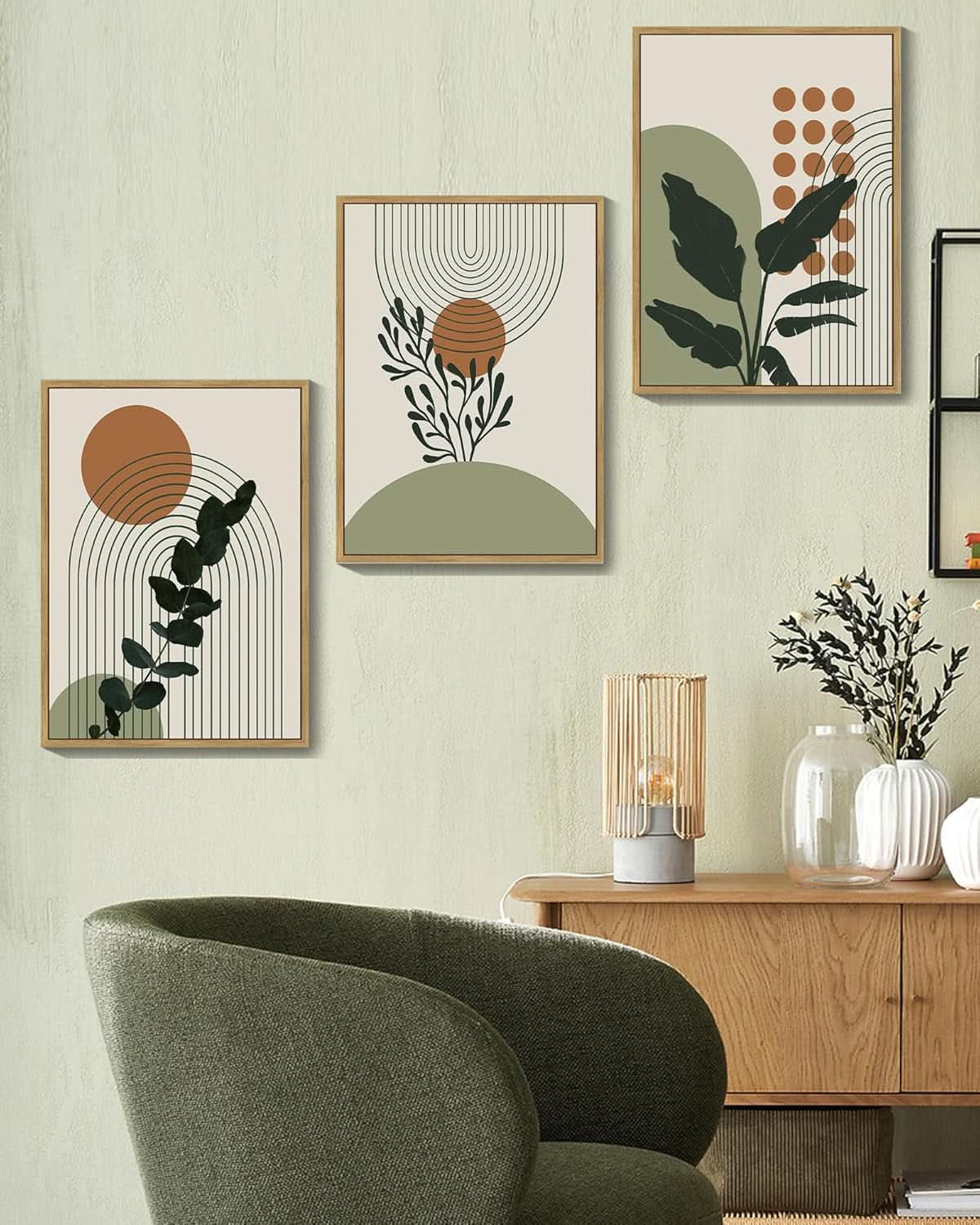 Framed Bohemian Botanical Wall Art Sage 11X14 Inches