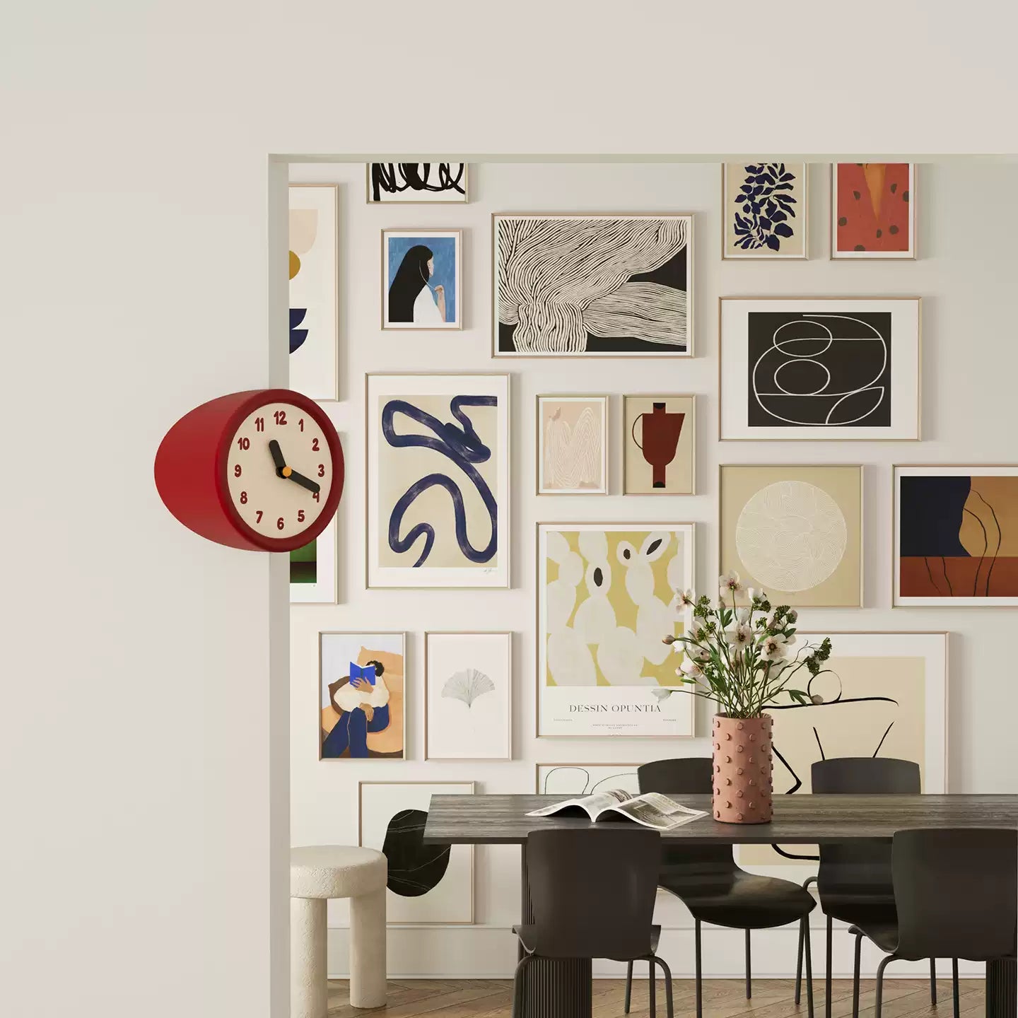 Red Corner Clock