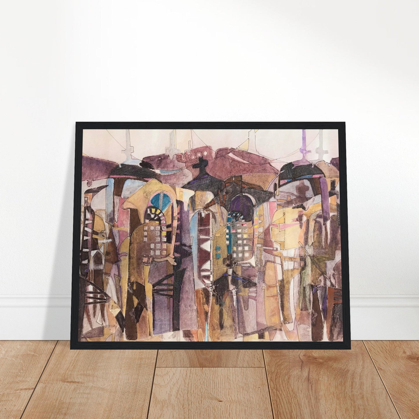 'San Francisco De Asis' Abstract I 16x20 inch Wooden Framed Art Print  I Original Artwork by American Artist Barbara Cleary