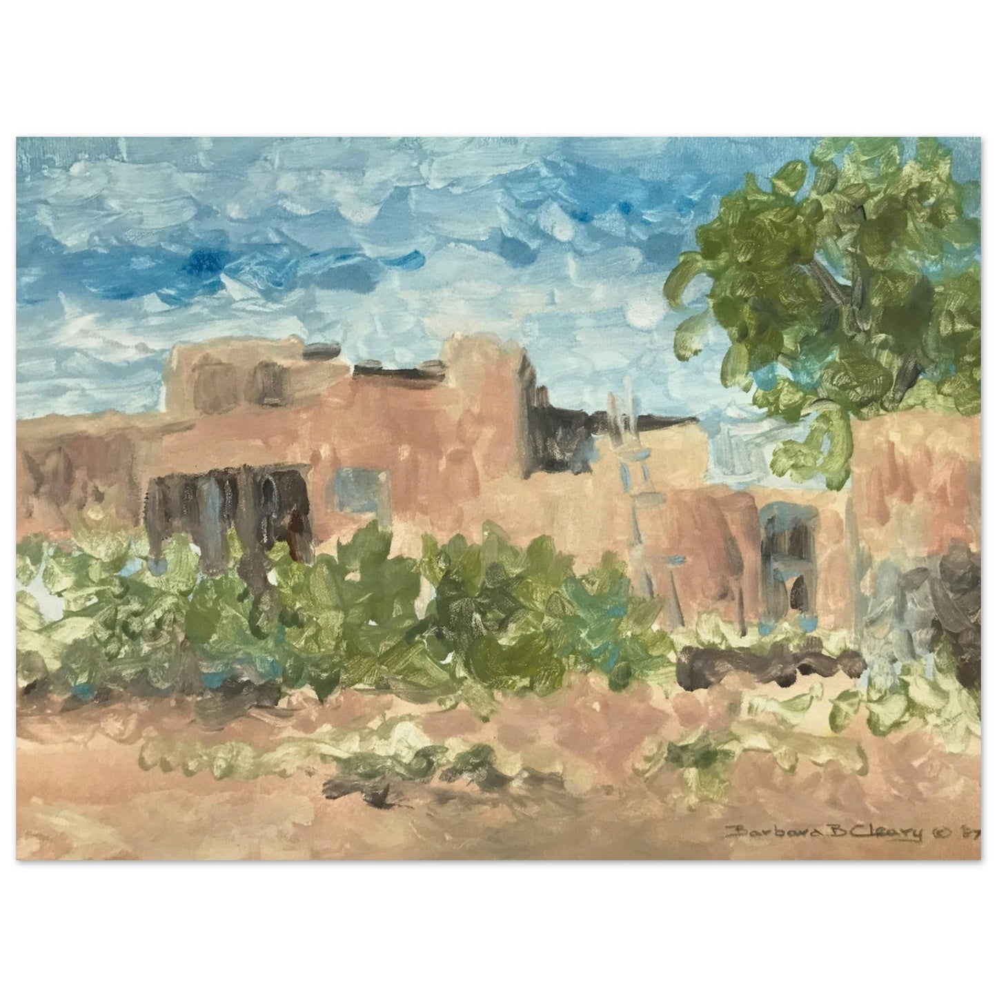 'Adobe Serenity 1' I 12x16 Museum-Quality Matte Paper Poster | Original Artwork by American Artist Barbara Cleary