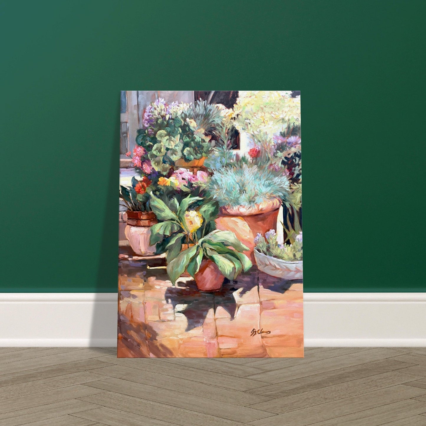 'Garden Serenity' Floral I 28x40 inch Art Print on Canvas I Original Artwork by American Artist Barbara Cleary