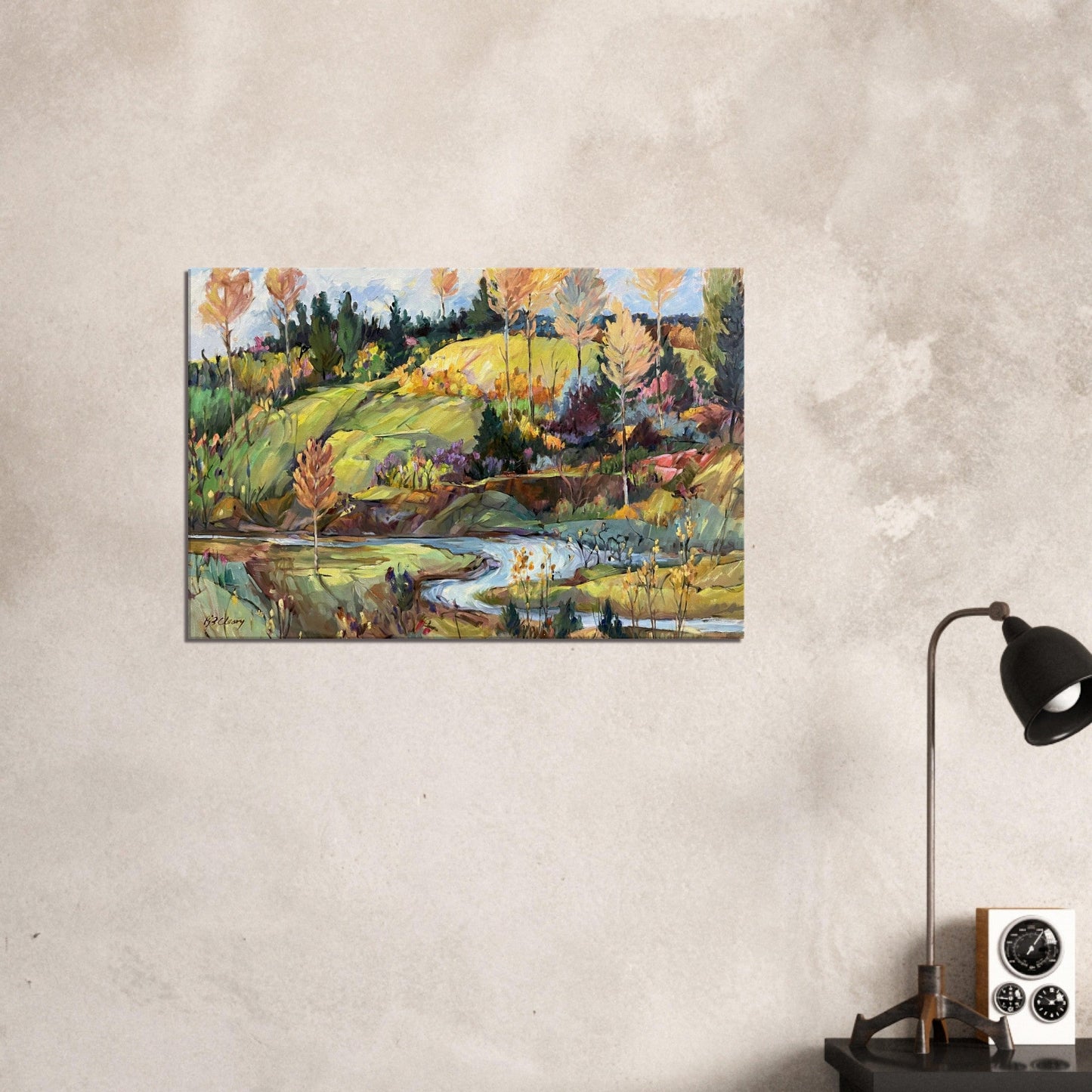 'Golden Hills' Landscape I 24x36 inch Art Print on Canvas I Original Artwork by American Artist Barbara Cleary
