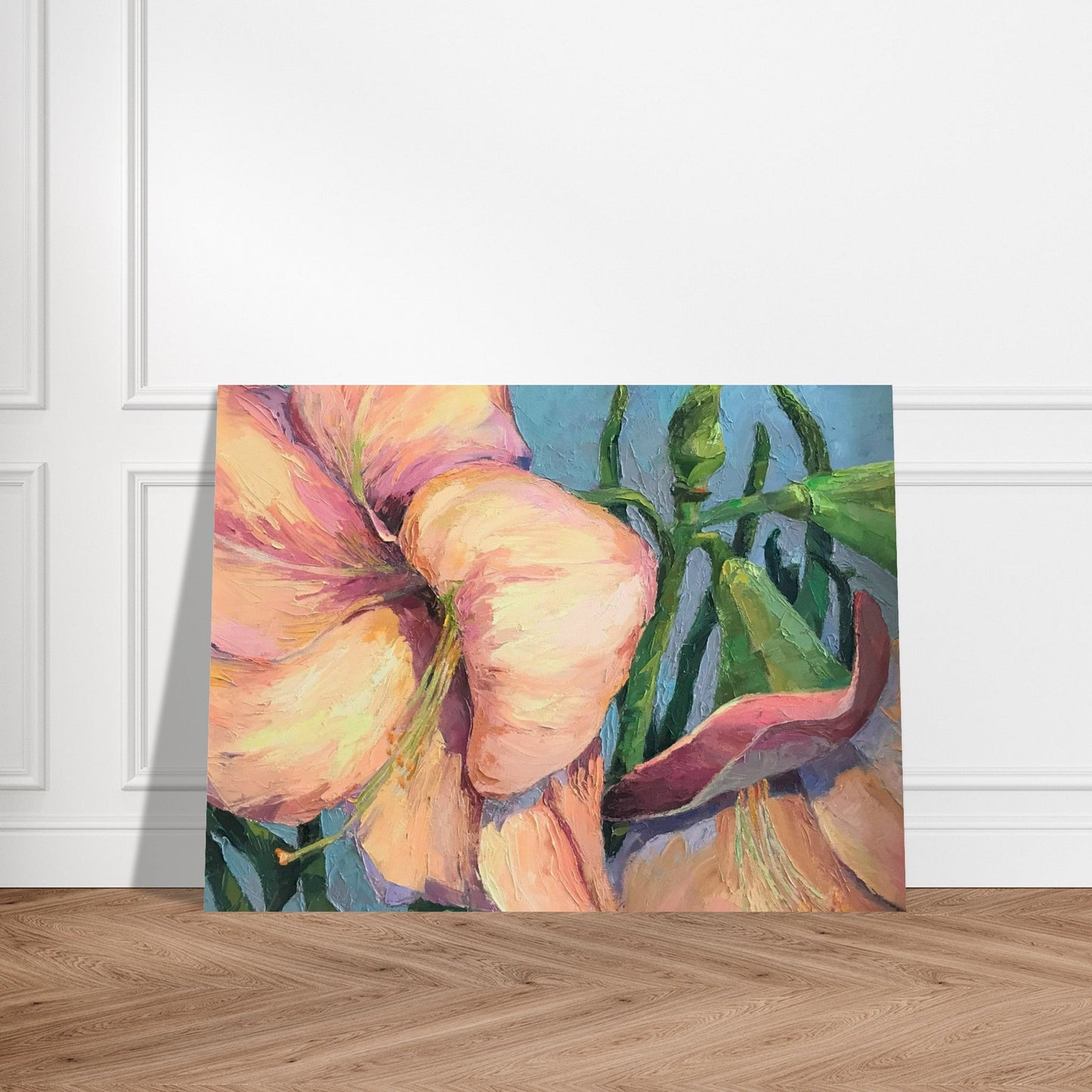 'Amaryllis 2' Floral I 18x24 Museum-Quality Matte Paper Poster | Original Artwork by American Artist Barbara Cleary