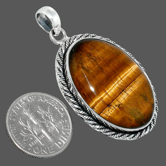 Premium Quality Natural Tiger Eye Pendant P-1074 51-EP10413