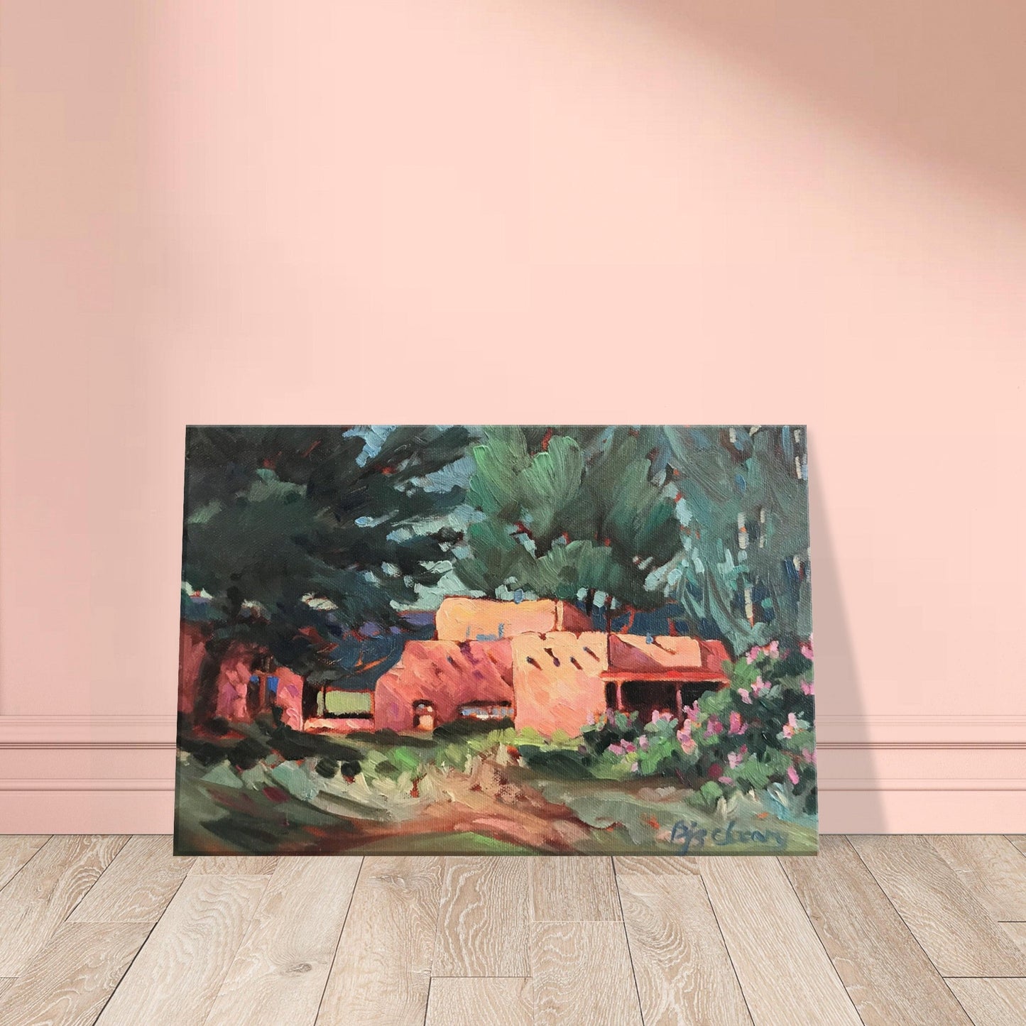 'Spring in Taos' Southwestern Landscape I 12x18 inch Art Print on Canvas I Original Artwork by American Artist Barbara Cleary I F49