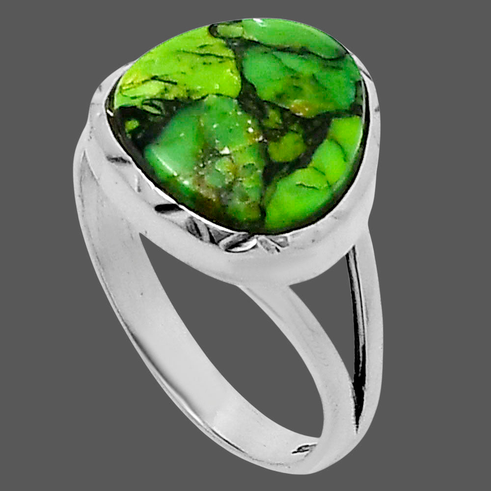 Premium Green Matrix Turquoise Ring size-8 R-1074 53-ER14372