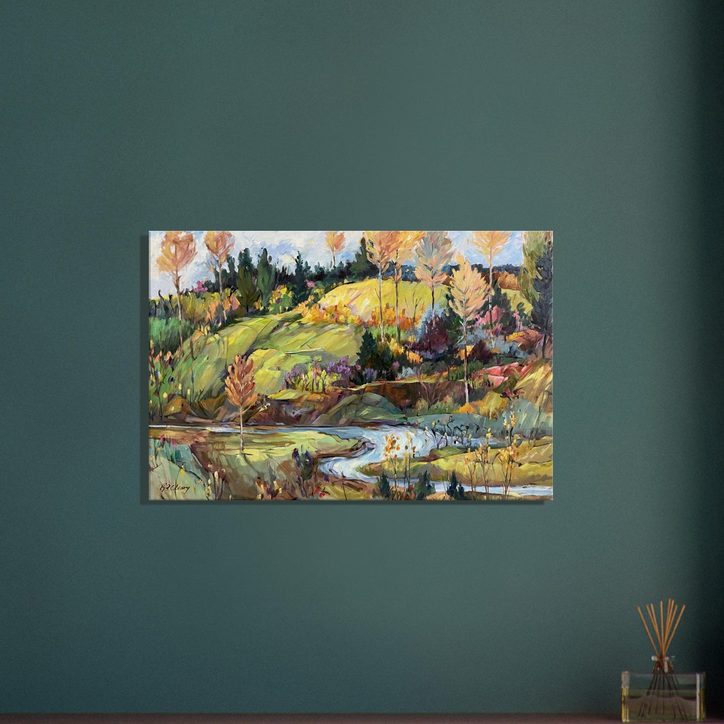 'Golden Hills' Landscape I 24x36 inch Art Print on Canvas I Original Artwork by American Artist Barbara Cleary