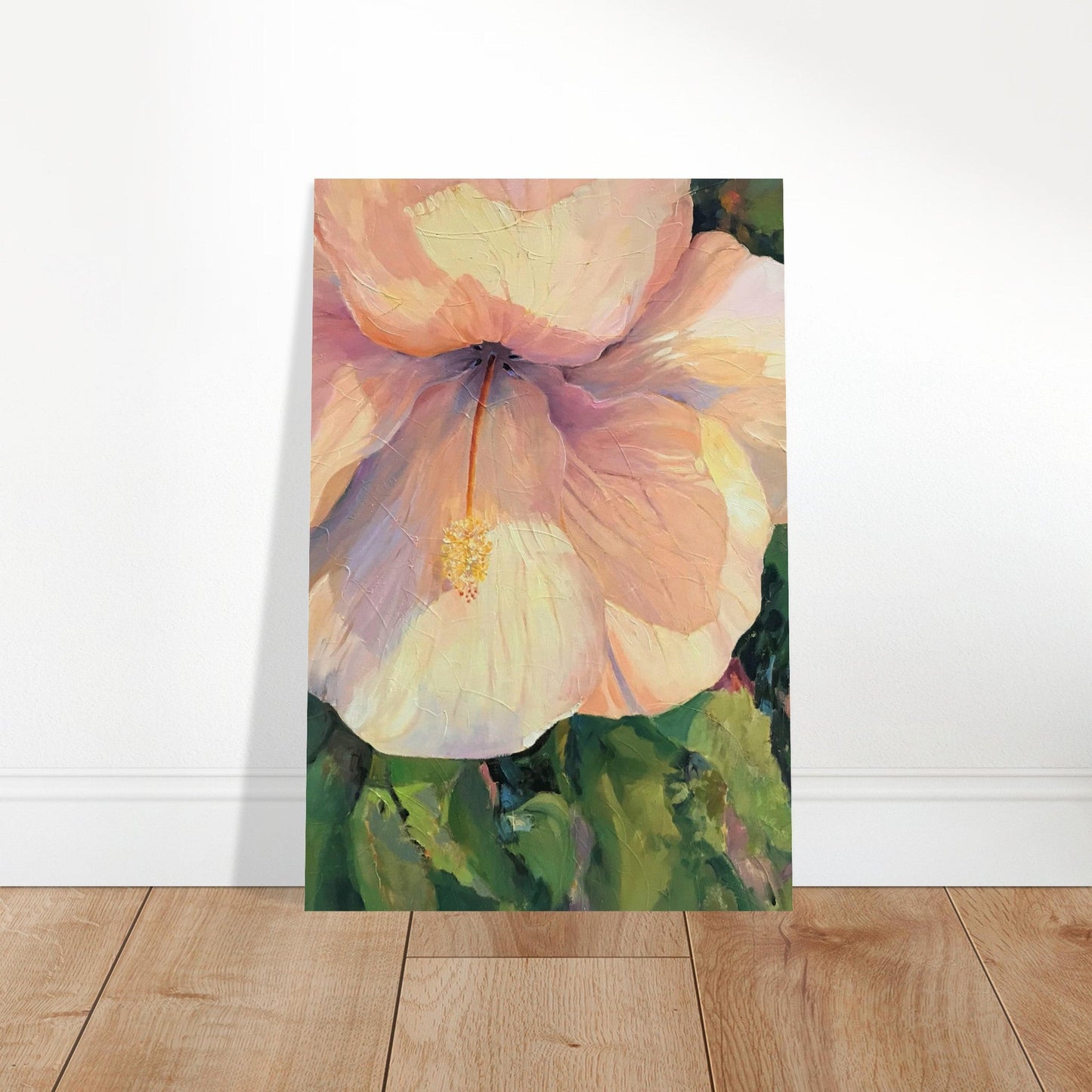 'Hibiscus' Floral I 16x24 Museum-Quality Matte Paper Poster | Original Artwork by American Artist Barbara Cleary