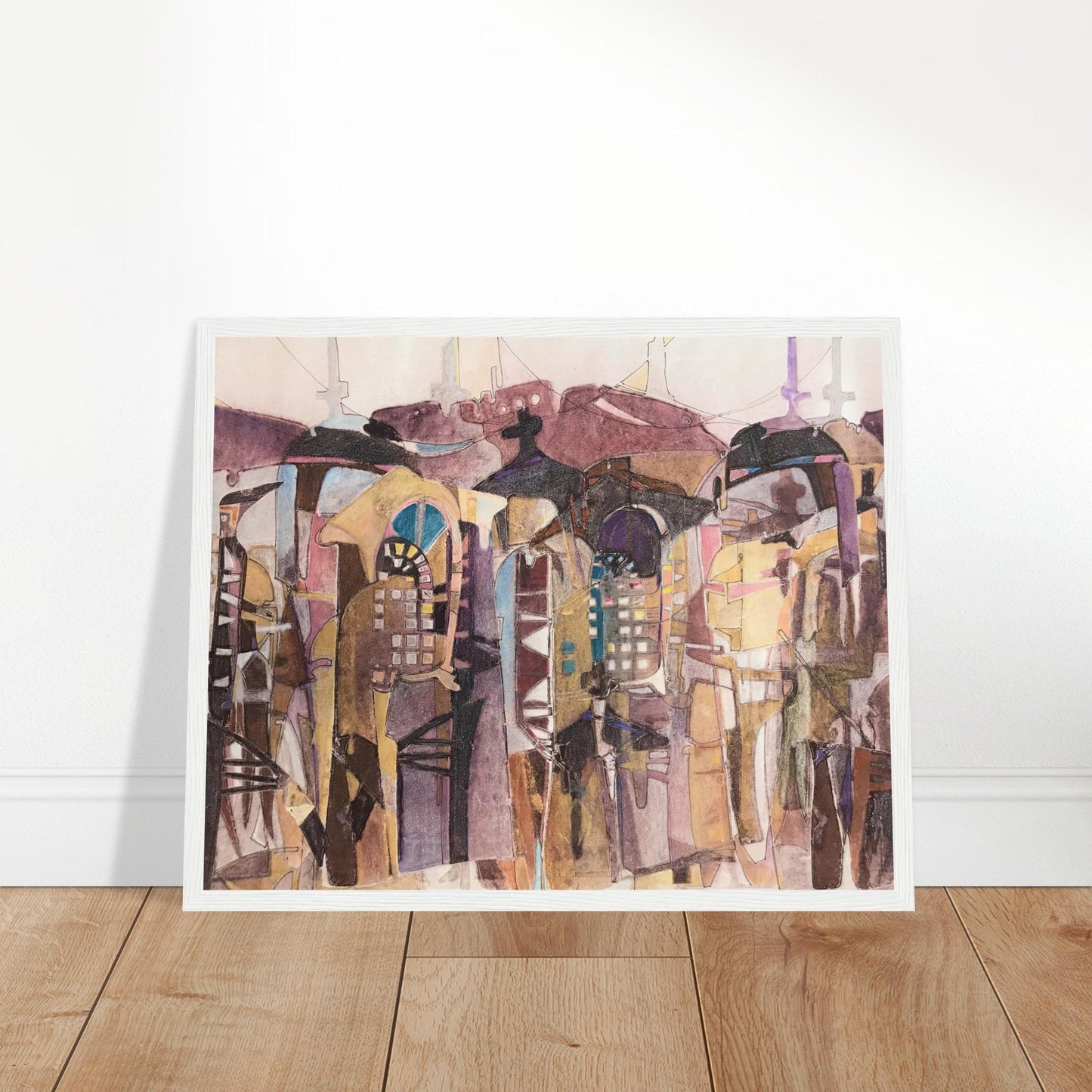 'San Francisco De Asis' Abstract I 16x20 inch Wooden Framed Art Print  I Original Artwork by American Artist Barbara Cleary