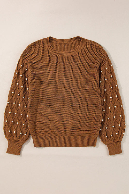 Evelyn Beaded Drop Shoulder Sweater-0