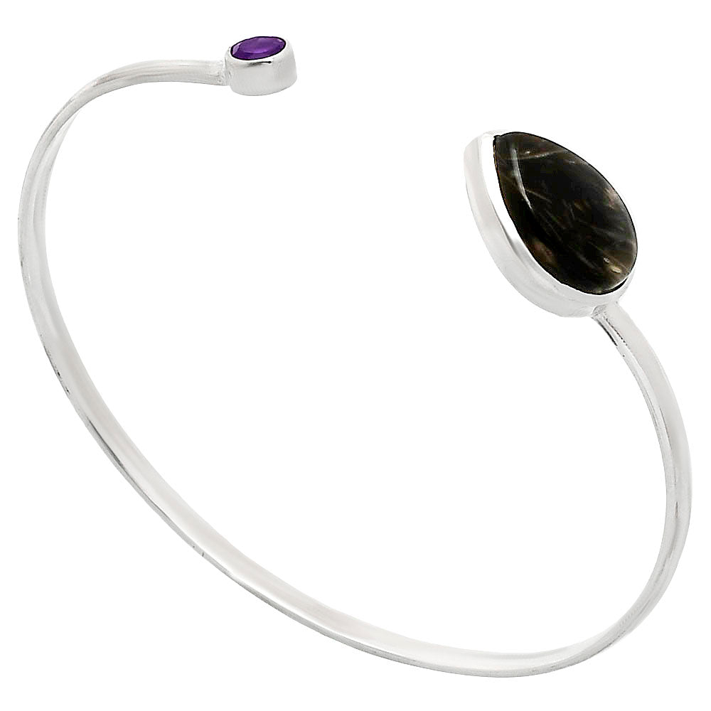 Premium Quality Bat Cave Jasper, Amethyst Cuff Bangle Bracelet B-1004 56-EB10560