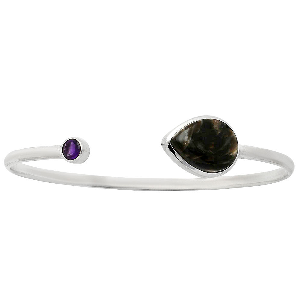Premium Quality Bat Cave Jasper, Amethyst Cuff Bangle Bracelet B-1004 56-EB10560