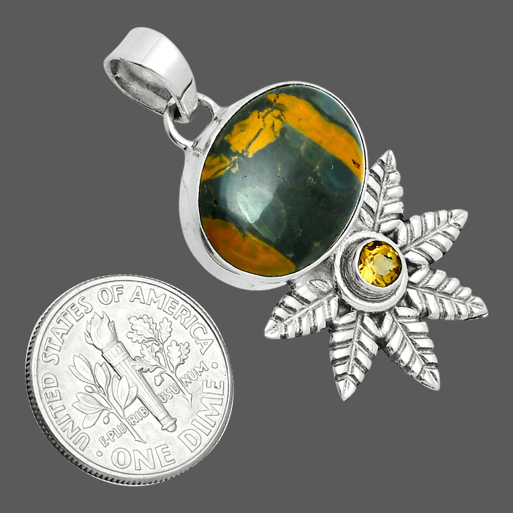 Premium Quality Fruit Jasper & Citrine Pendant P-1425 56-EP10561