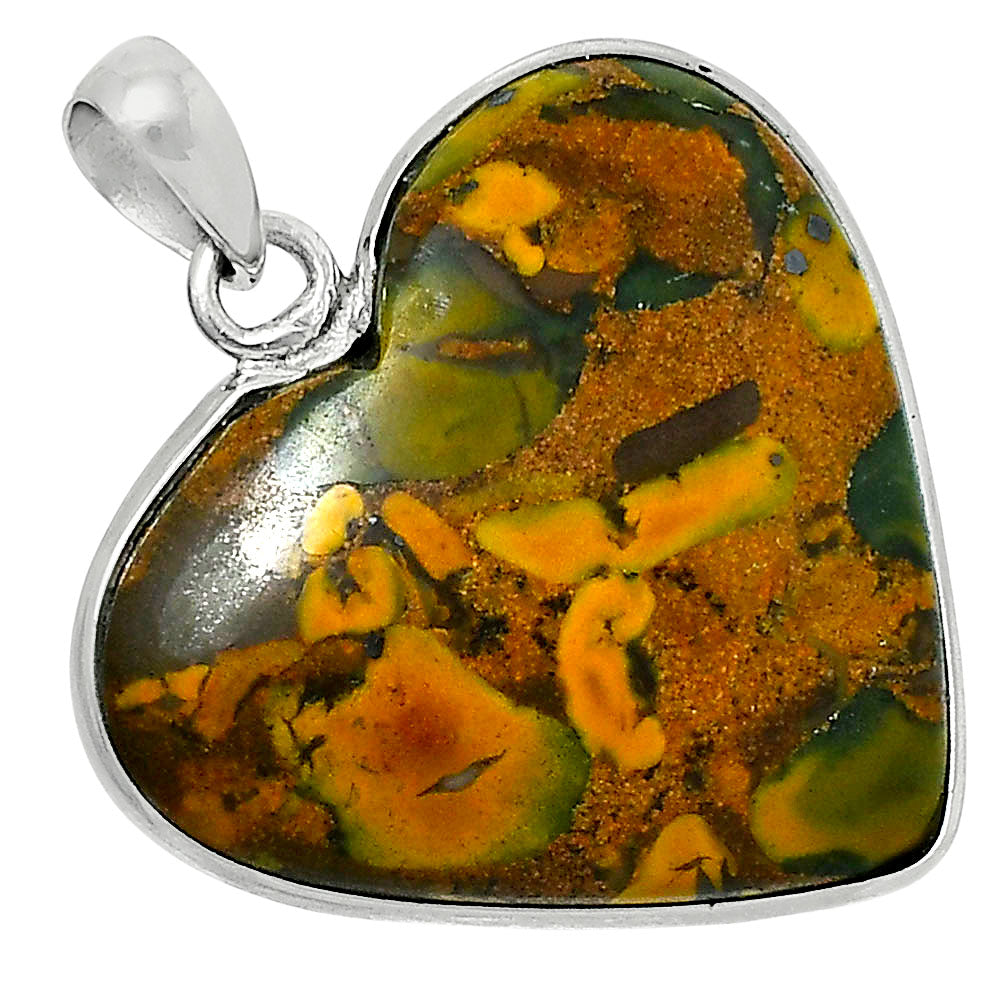 Heart Premium Quality Bamboo Jasper Pendant P-1043 56-EP10592