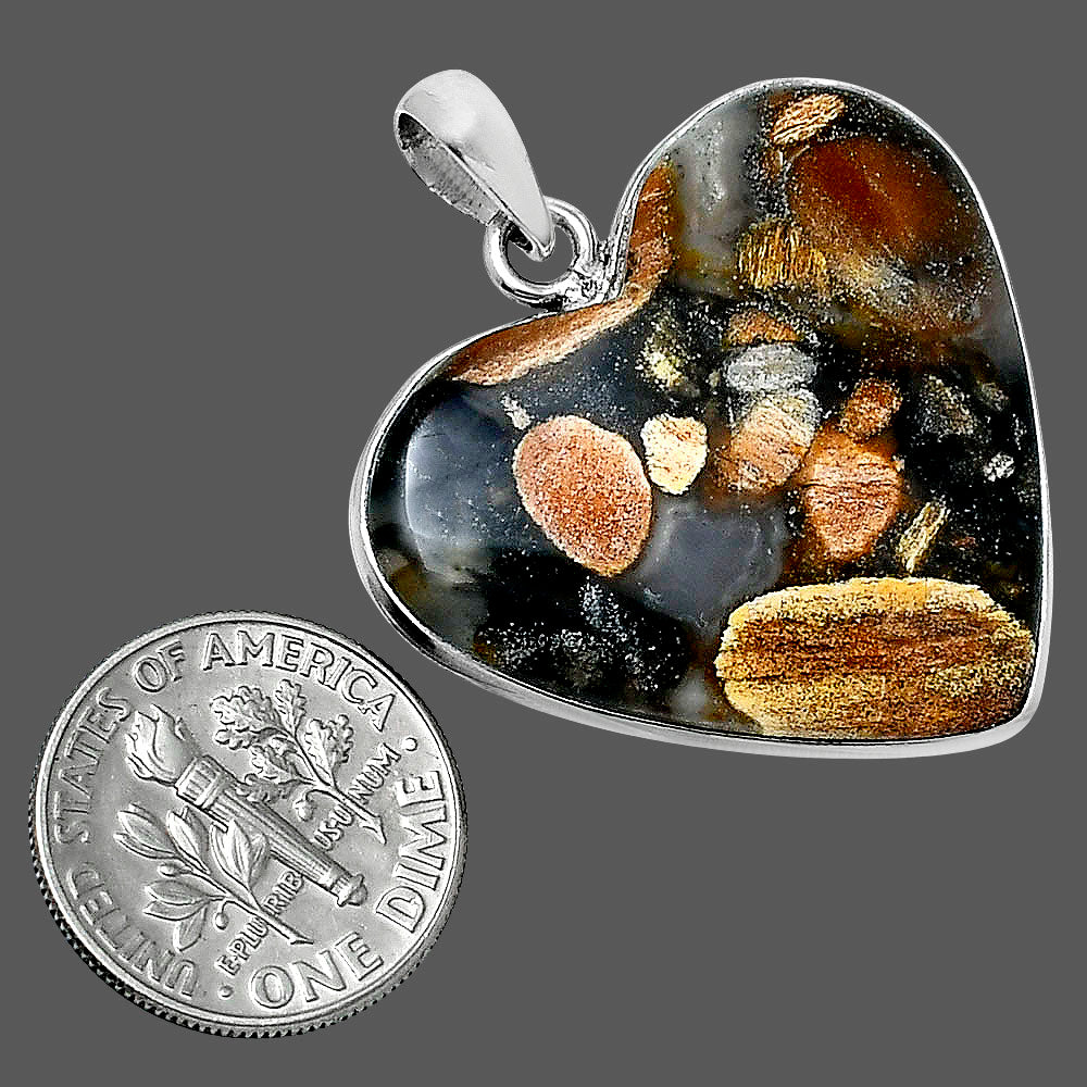 Heart Premium Quality Tabu Jasper Pendant P-1043 56-EP10596