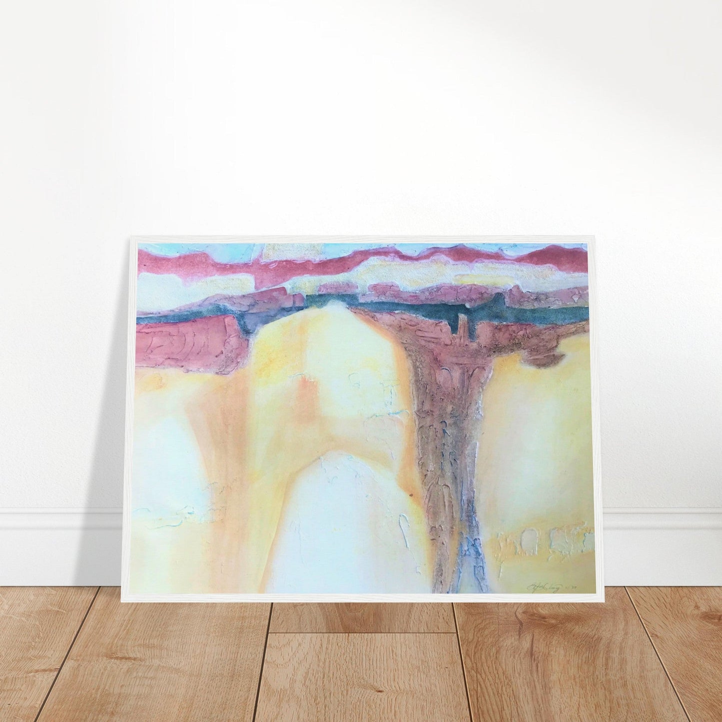 'Southwest Mixed Media' Abstract I 24x32 inch Wooden Framed Art Print  I Original Artwork by American Artist Barbara Cleary