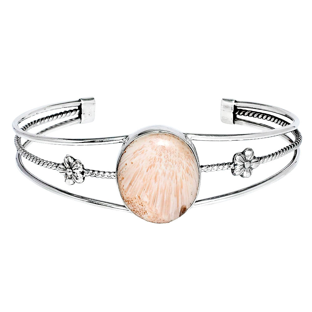 Premium Quality Orange Scolecite - India Cuff Bangle Bracelet B-1012 58-EB10588
