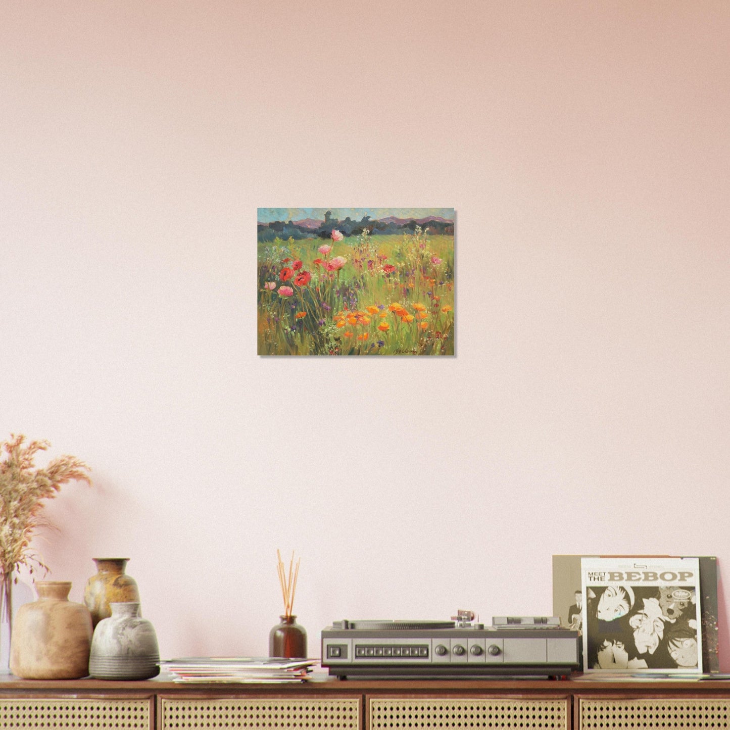 'Field of Poppies' I 12x16 Museum-Quality Matte Paper Poster | Original Artwork by American Artist Barbara Cleary