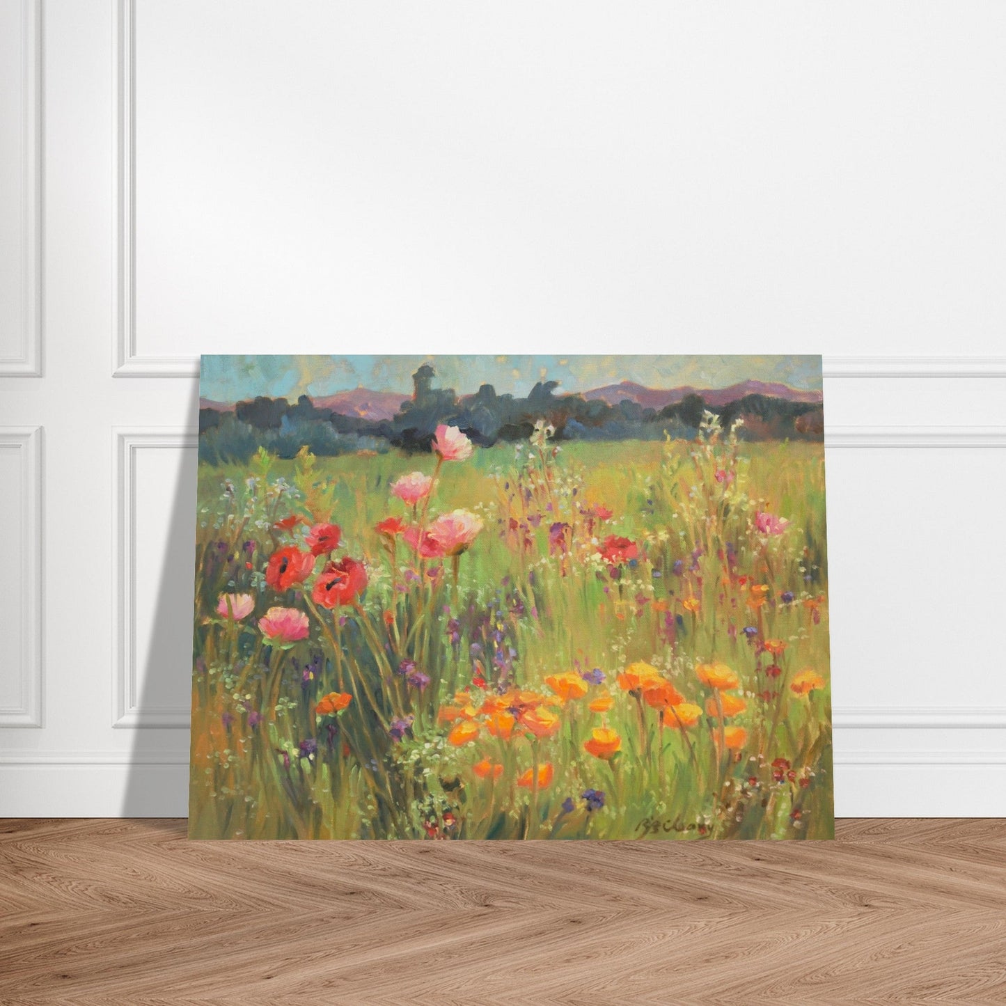 'Field of Poppies' I 12x16 Museum-Quality Matte Paper Poster | Original Artwork by American Artist Barbara Cleary