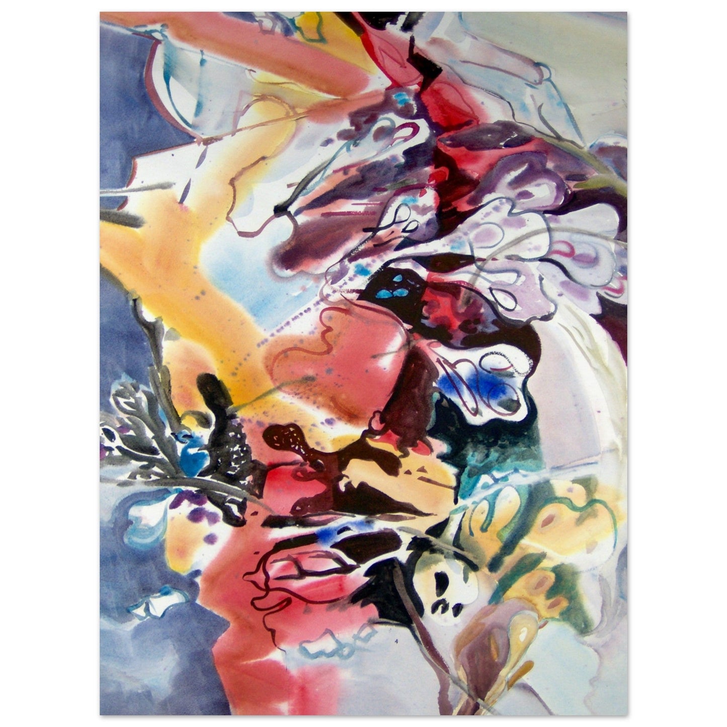 'Floral Fantasy' Abstract I 12x18 inch Museum-Quality Matte Paper Poster I Original Artwork by American Artist Barbara Cleary