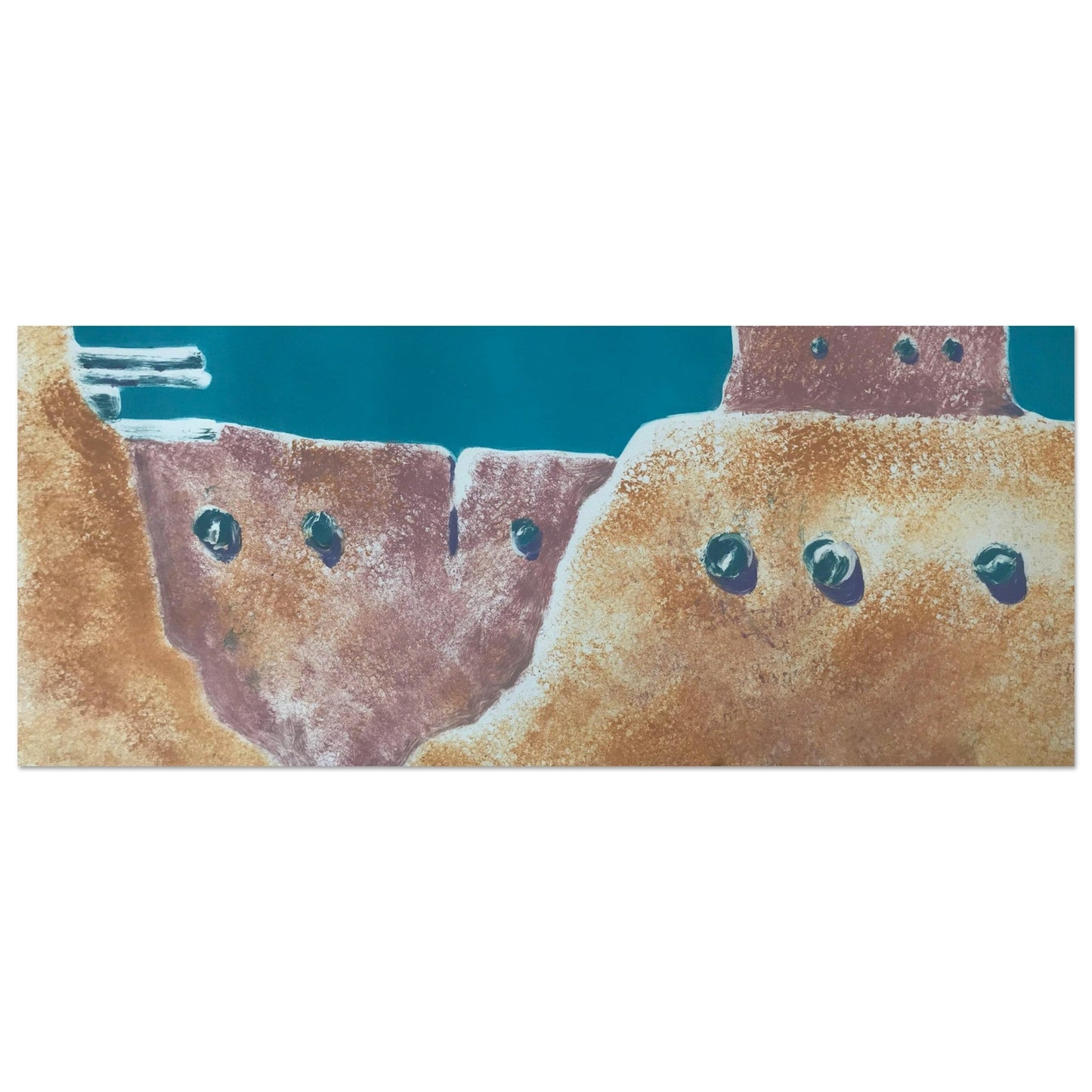 'Pueblo Series 2' Abstract I 10x24 Museum-Quality Matte Paper Poster | Original Artwork by American Artist Barbara Cleary