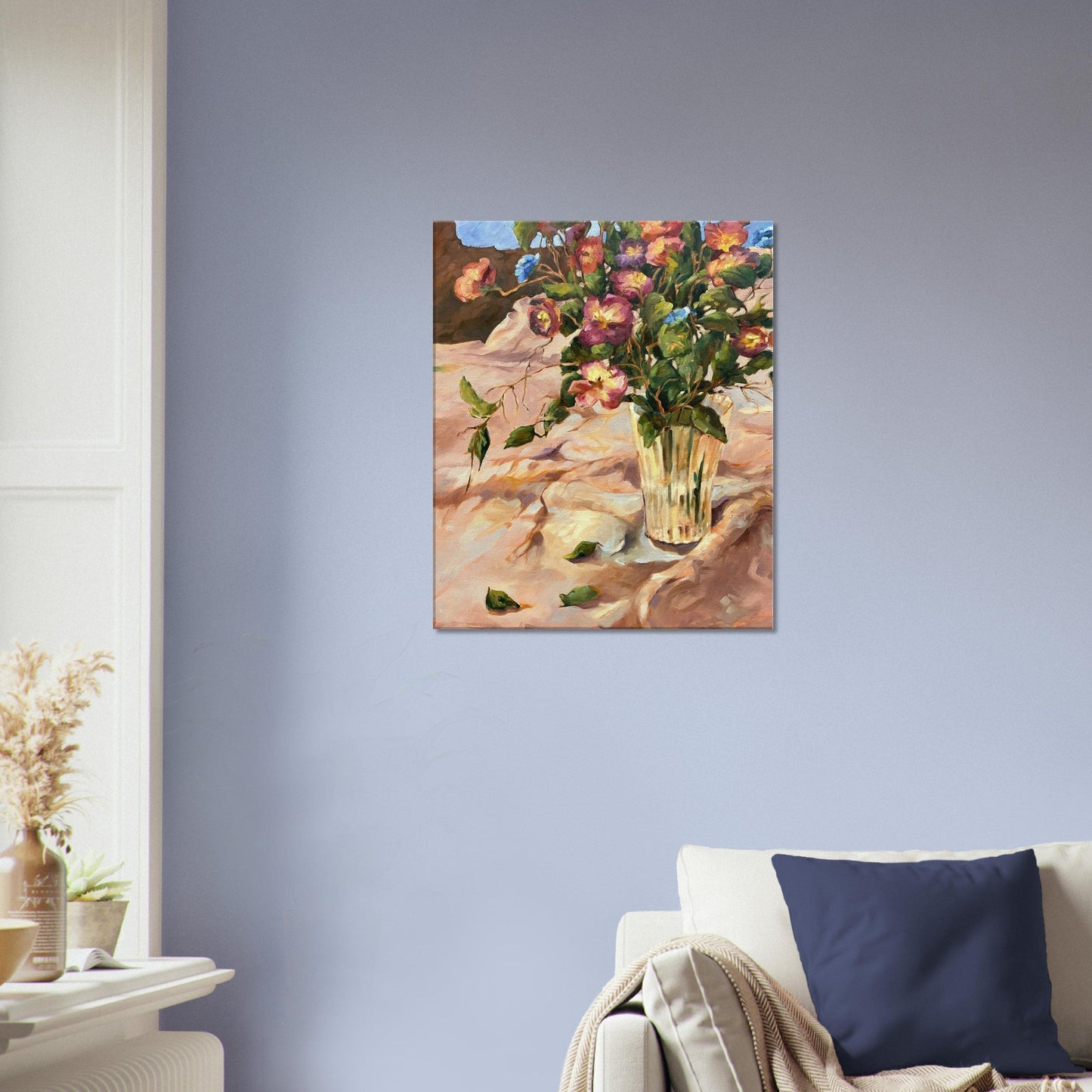 'Blossoms in Bloom" Still Life Floral I 20x24 inch Art Print on Canvas I Original Artwork by American Artist Barbara Cleary