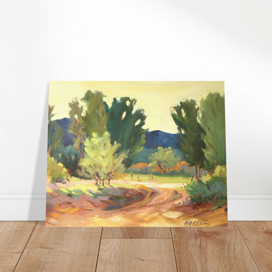 ‘Hacienda Road’ Landscape I 16x20 Museum-Quality Matte Paper Poster | Original Artwork by American Artist Barbara Cleary