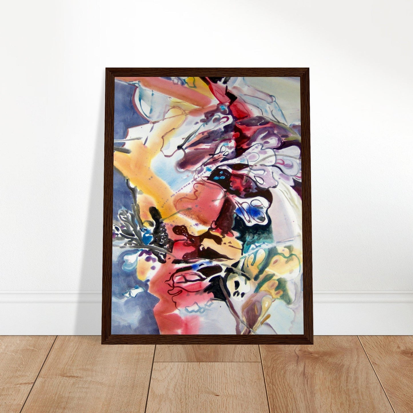 ‘Floral Fantasy' Abstract I 12x16 inch Wooden Framed Art Print  I Original Artwork by American Artist Barbara Cleary