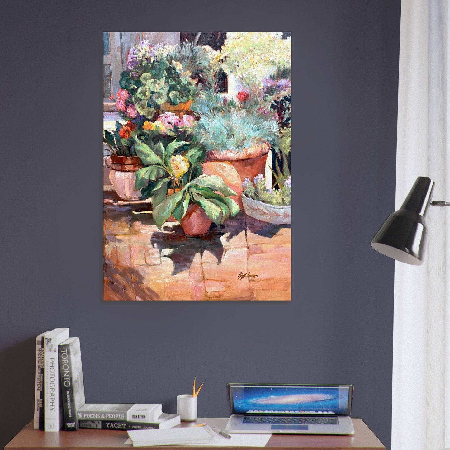 'Garden Serenity' Floral I 28x40 inch Art Print on Canvas I Original Artwork by American Artist Barbara Cleary
