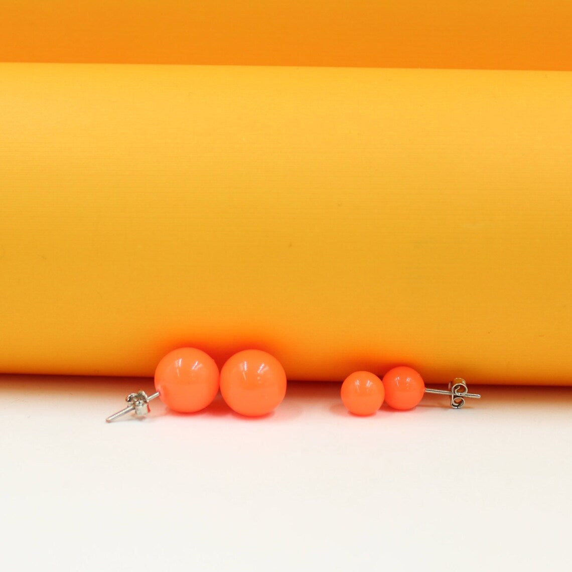 Enamel Color Pearl Stud Earrings | Bright Colored Pearl Earrings