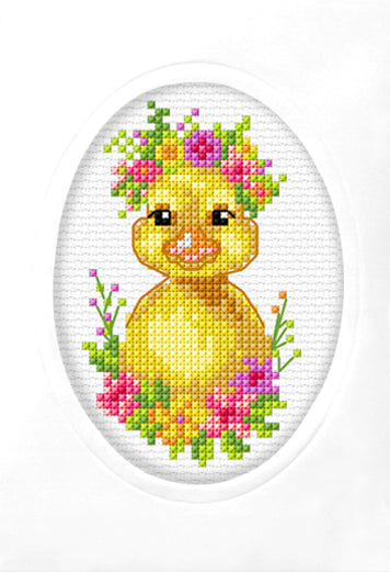 Сomplete counted cross stitch kit - greetings card Duckling 6328