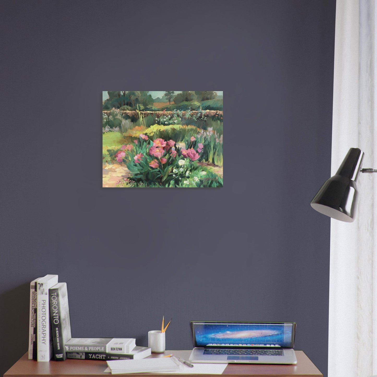 'Garden Peonies' Floral I 16x20 Museum-Quality Matte Paper Poster | Original Artwork by American Artist Barbara Cleary
