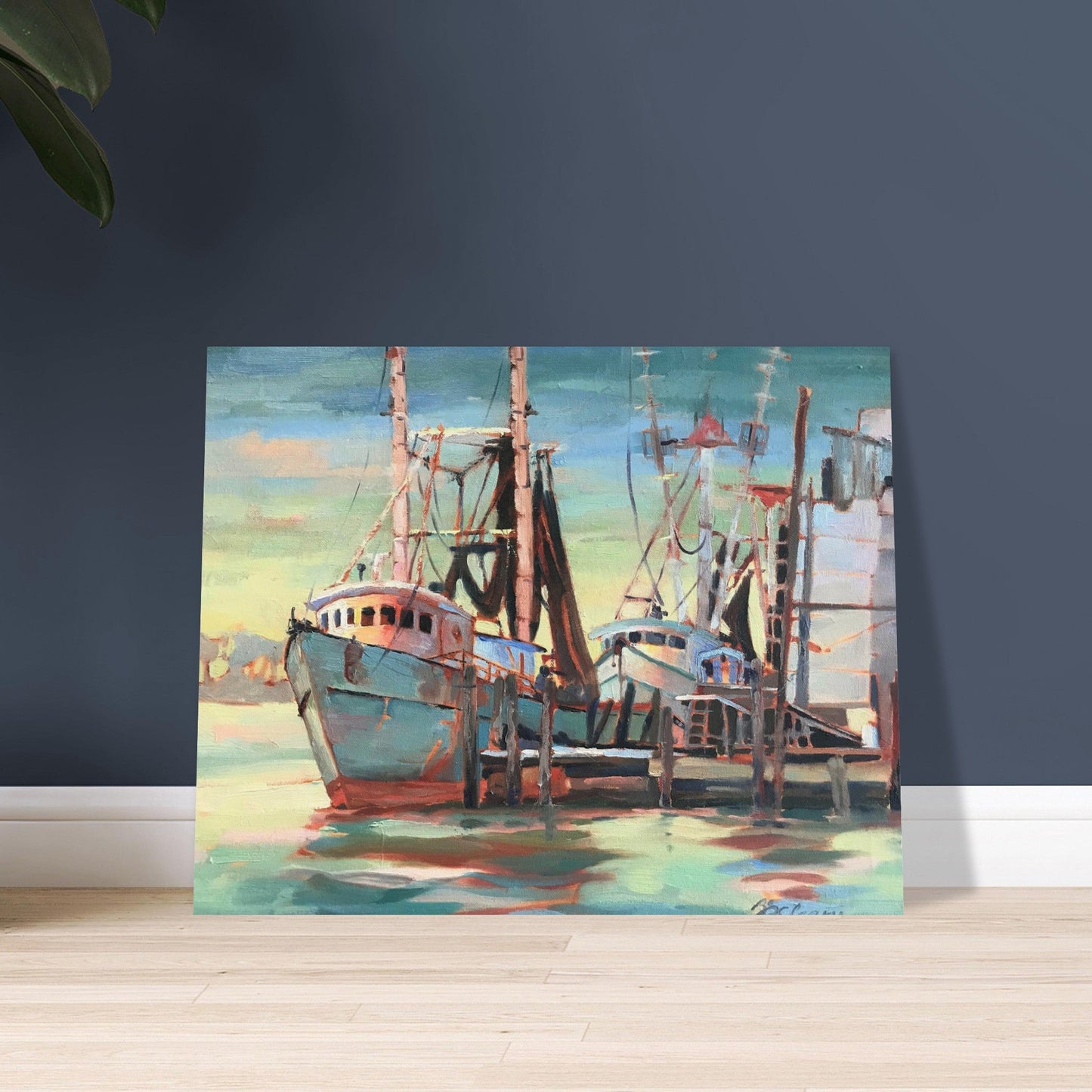 'Fishing Fleet' I 16x20 Museum-Quality Matte Paper Poster | Original Artwork by American Artist Barbara Cleary