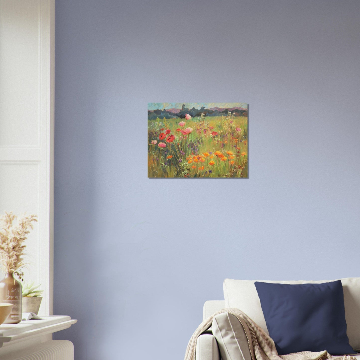 'Field of Poppies' I 12x16 Museum-Quality Matte Paper Poster | Original Artwork by American Artist Barbara Cleary