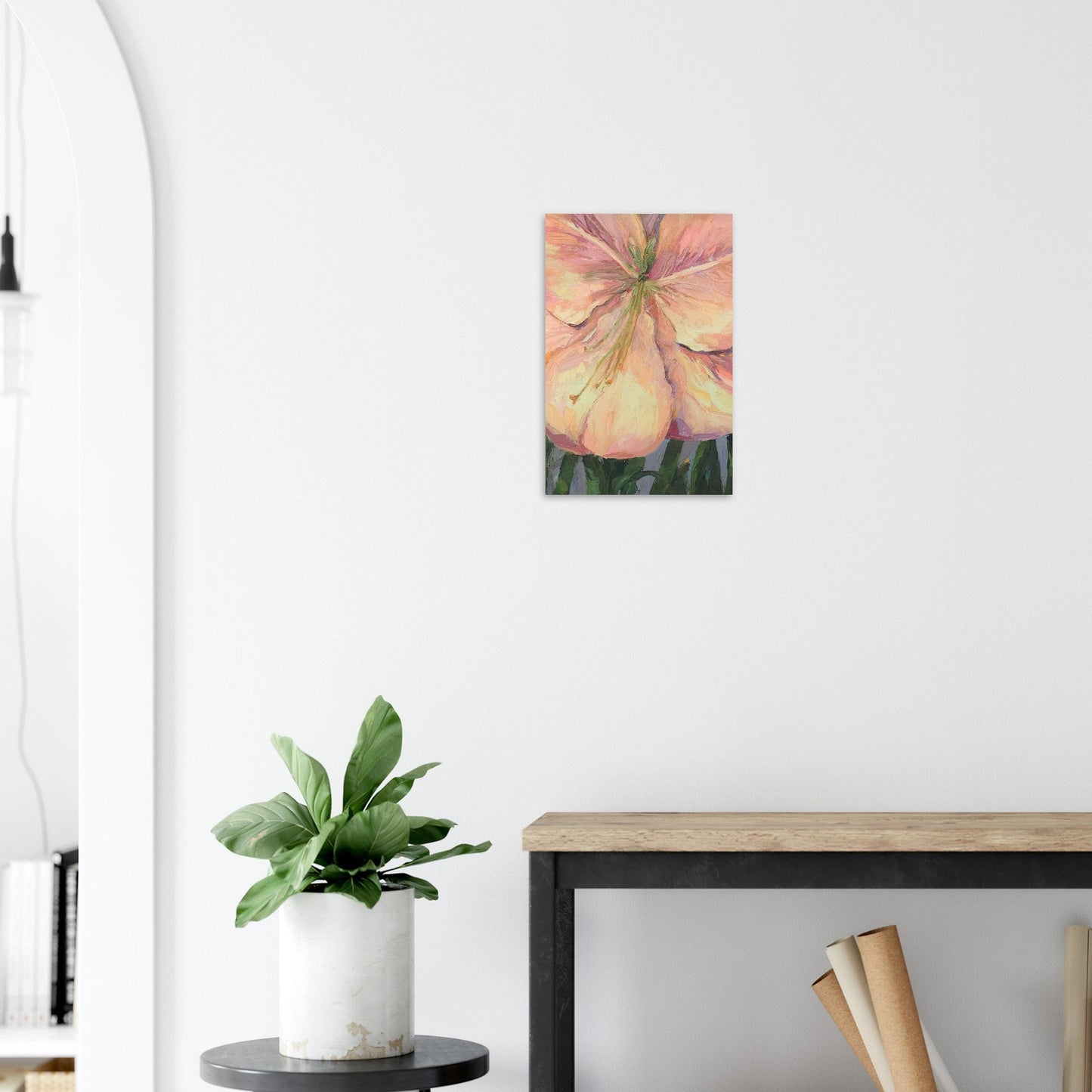 'Amaryllis 1' Floral I 12x18 Museum-Quality Matte Paper Poster | Original Artwork by American Artist Barbara Cleary