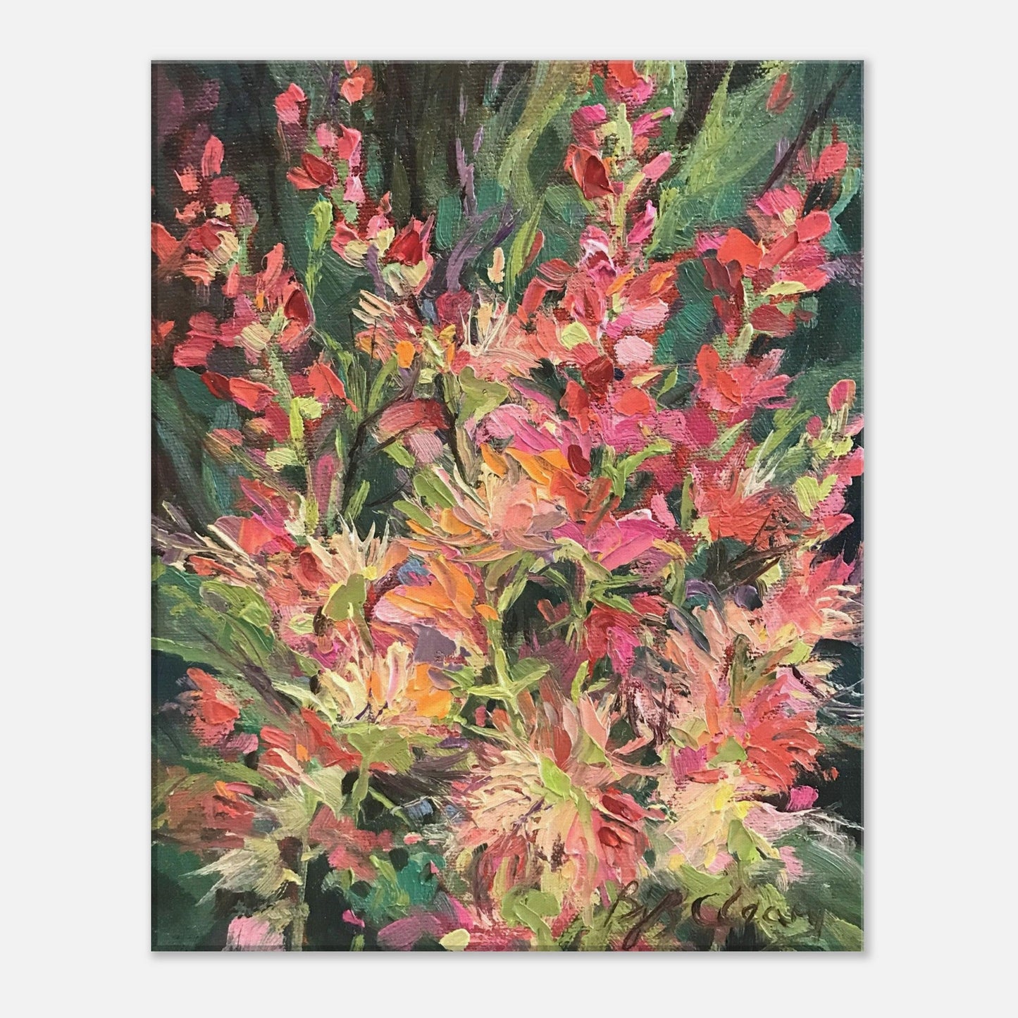 'Blossom Study' Floral I 16x20 inch Art Print on Canvas I Original Artwork by American Artist Barbara Cleary