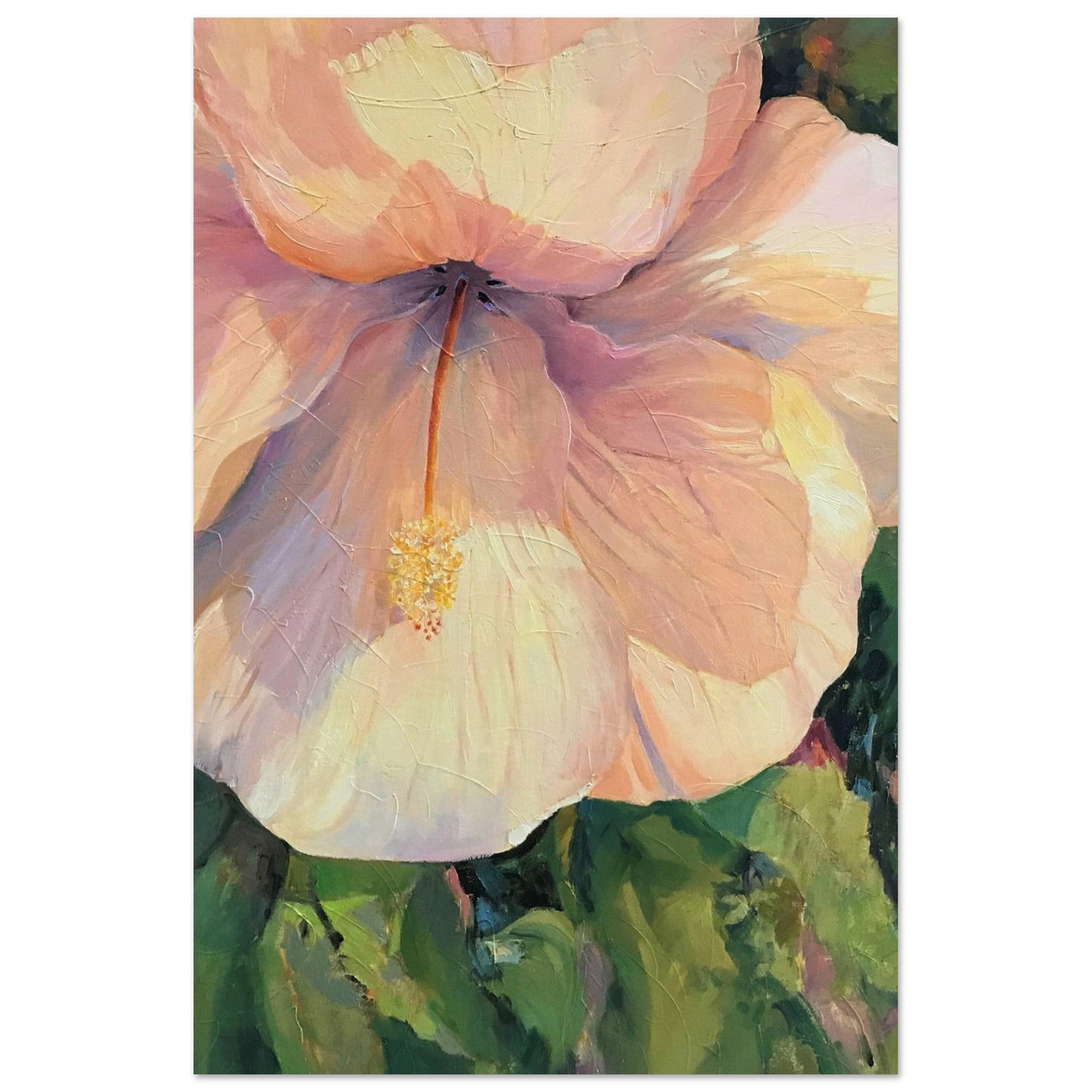 'Hibiscus' Floral I 16x24 Museum-Quality Matte Paper Poster | Original Artwork by American Artist Barbara Cleary