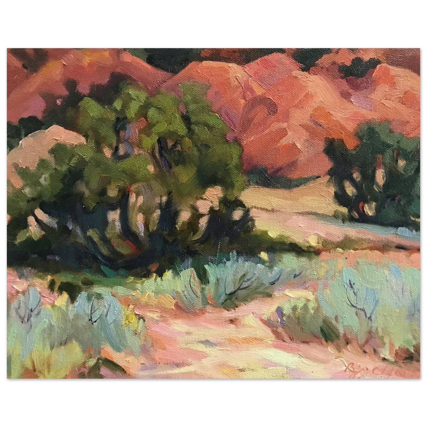 ‘Mesa at Ghost Ranch’ Southwestern Landscape | 16x20 Museum Quality Matte Poster | Original Artwork by American Artist Barbara Cleary