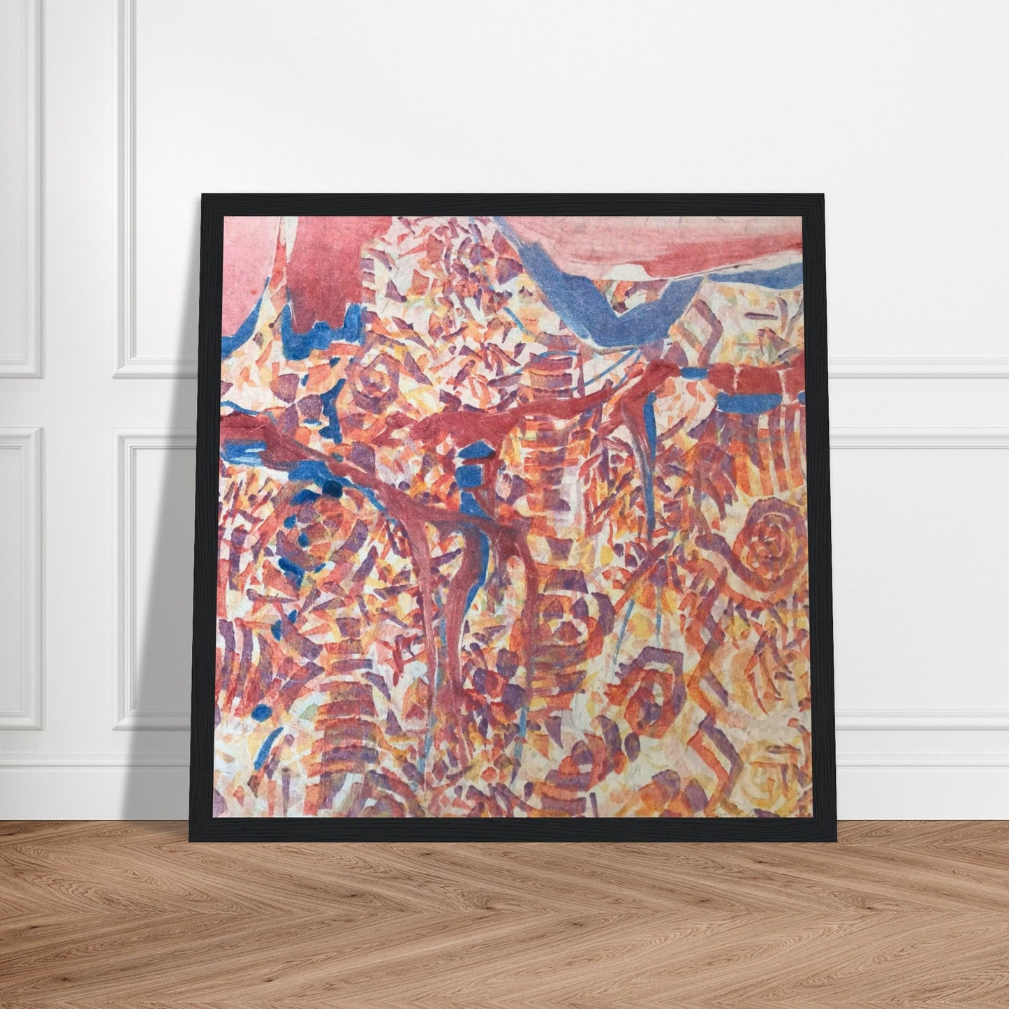 'Abstract Fusion' Abstract I 12x12 Wooden Framed Art Print | Original Artwork by American Artist Barbara Cleary