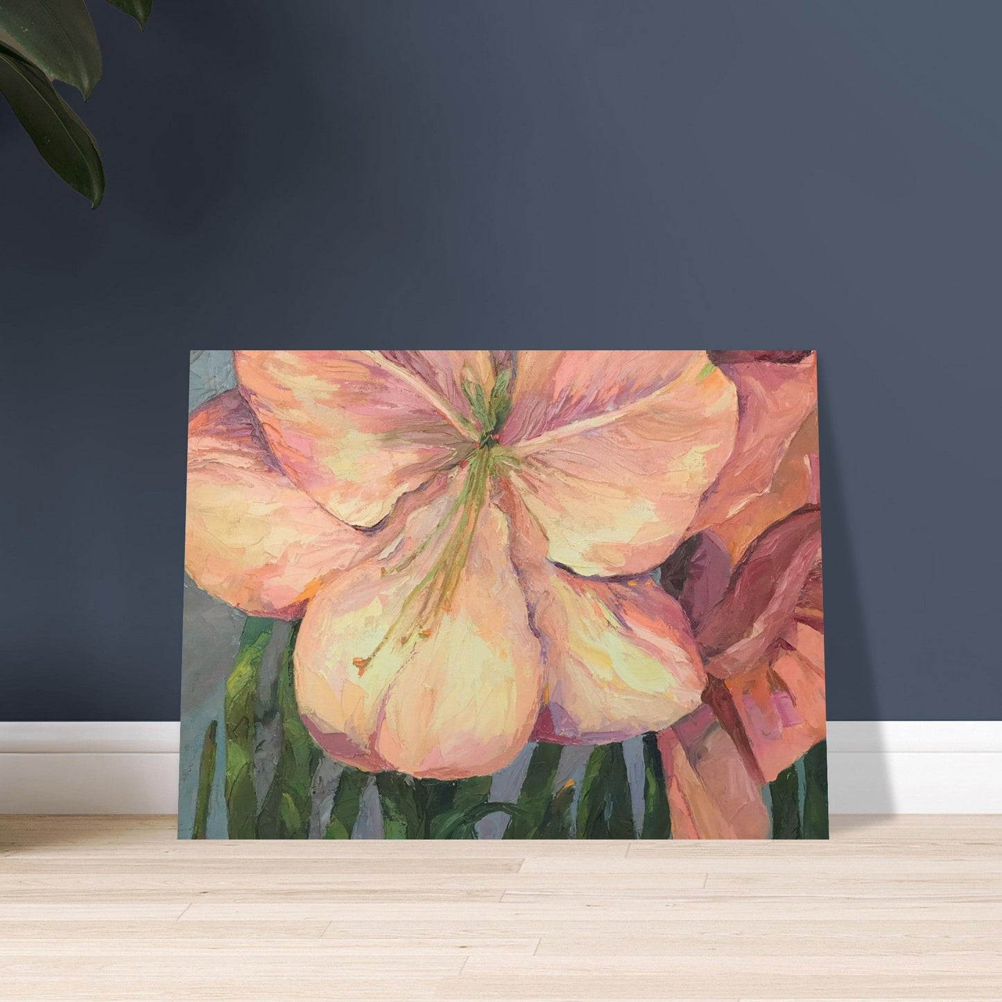 'Amaryllis 1' Floral I 18x24 Museum-Quality Matte Paper Poster | Original Artwork by American Artist Barbara Cleary