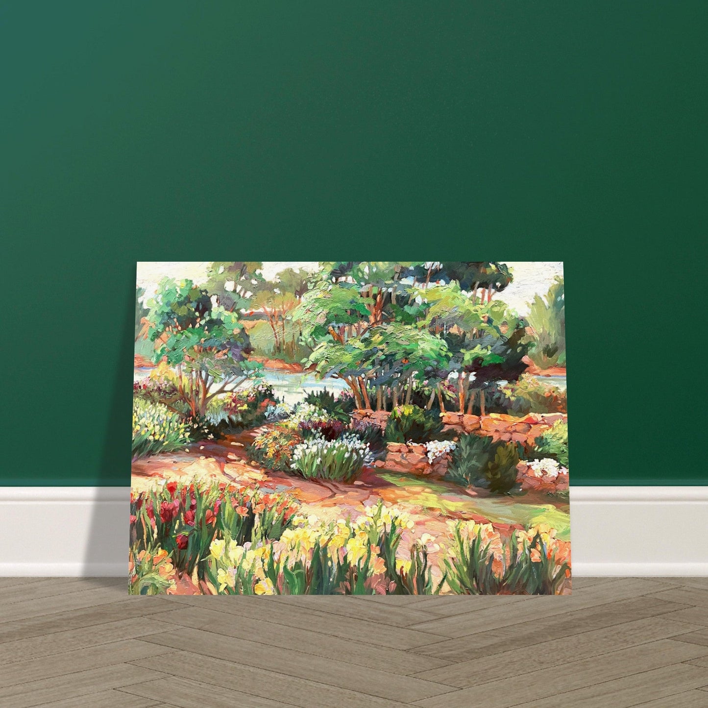 'Garden Serenity' Floral I 18x24 Museum-Quality Matte Paper Poster | Original Artwork by American Artist Barbara Cleary